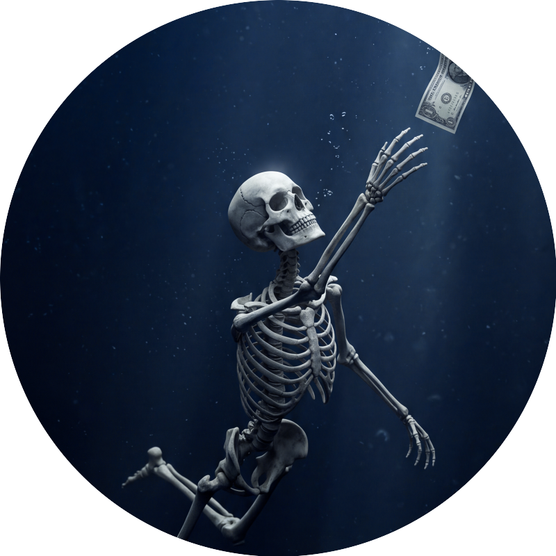 Drowning Skeleton Money PFP
