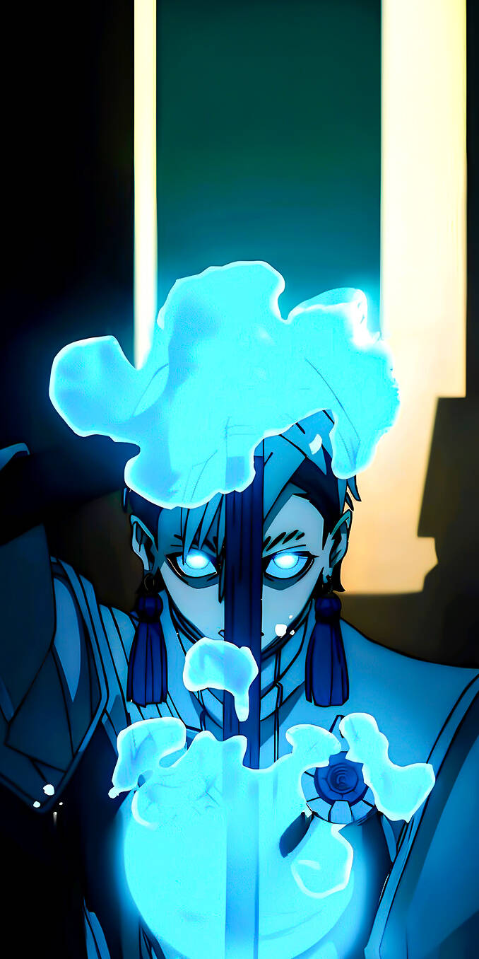 A powerful and atmospheric image of the character Zanka Nijiku from the Gachiakuta series, highlighted by glowing blue energy, known as "anima" in the show's lore. This artwork captures his intense focus and calm demeanor. Perfect for fans of the anime and those who enjoy a dark, cinematic, and epic aesthetic for their screen. | aesthetic dark anime manga 4k hd anime character action style live wallpaper iphone wallpaper epic gachiakuta android wallpaper lockscreen wallpaper zanka nijiku blue energy glowing blue anima power cinematic A powerful and atmospheric image of the character Zanka Nijiku from the Gachiakuta series, highlighted by glowing blue energy, known as "anima" in the show's lore. This artwork captures his intense focus and calm demeanor. Perfect for fans of the anime and those who enjoy a dark, cinematic, and epic aesthetic for their screen.