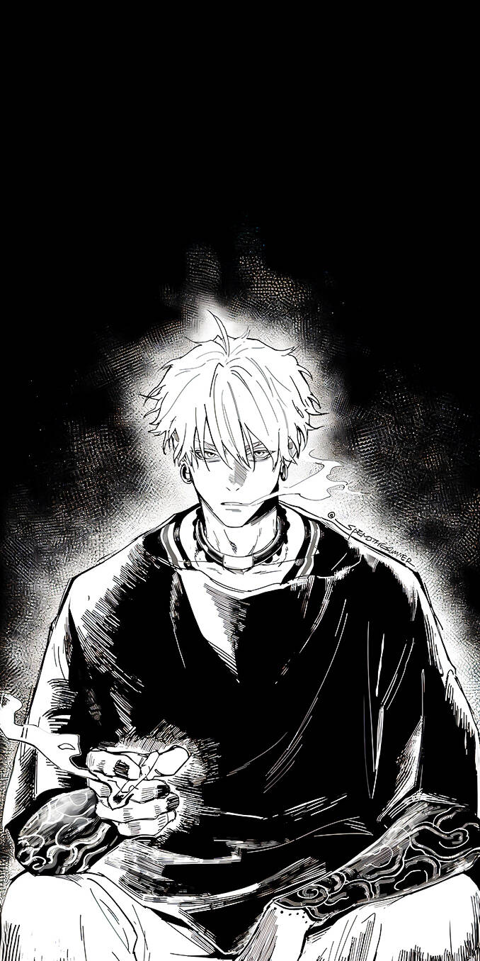 A powerful and atmospheric black-and-white illustration of Satoru Gojo, widely recognized as the strongest sorcerer in the world from the Jujutsu Kaisen series. This artwork captures his intense presence in a style often compared to the manga Gachiakuta. Perfect for fans of the anime and those who enjoy a dark, cinematic, and epic aesthetic for their screen. | aesthetic anime manga 4k black and white gojo live wallpaper powerful iphone wallpaper epic sorcerer android wallpaper lockscreen wallpaper jujutsu kaisen cinematic satoru gojo jjk A powerful and atmospheric black-and-white illustration of Satoru Gojo, widely recognized as the strongest sorcerer in the world from the Jujutsu Kaisen series. This artwork captures his intense presence in a style often compared to the manga Gachiakuta. Perfect for fans of the anime and those who enjoy a dark, cinematic, and epic aesthetic for their screen.