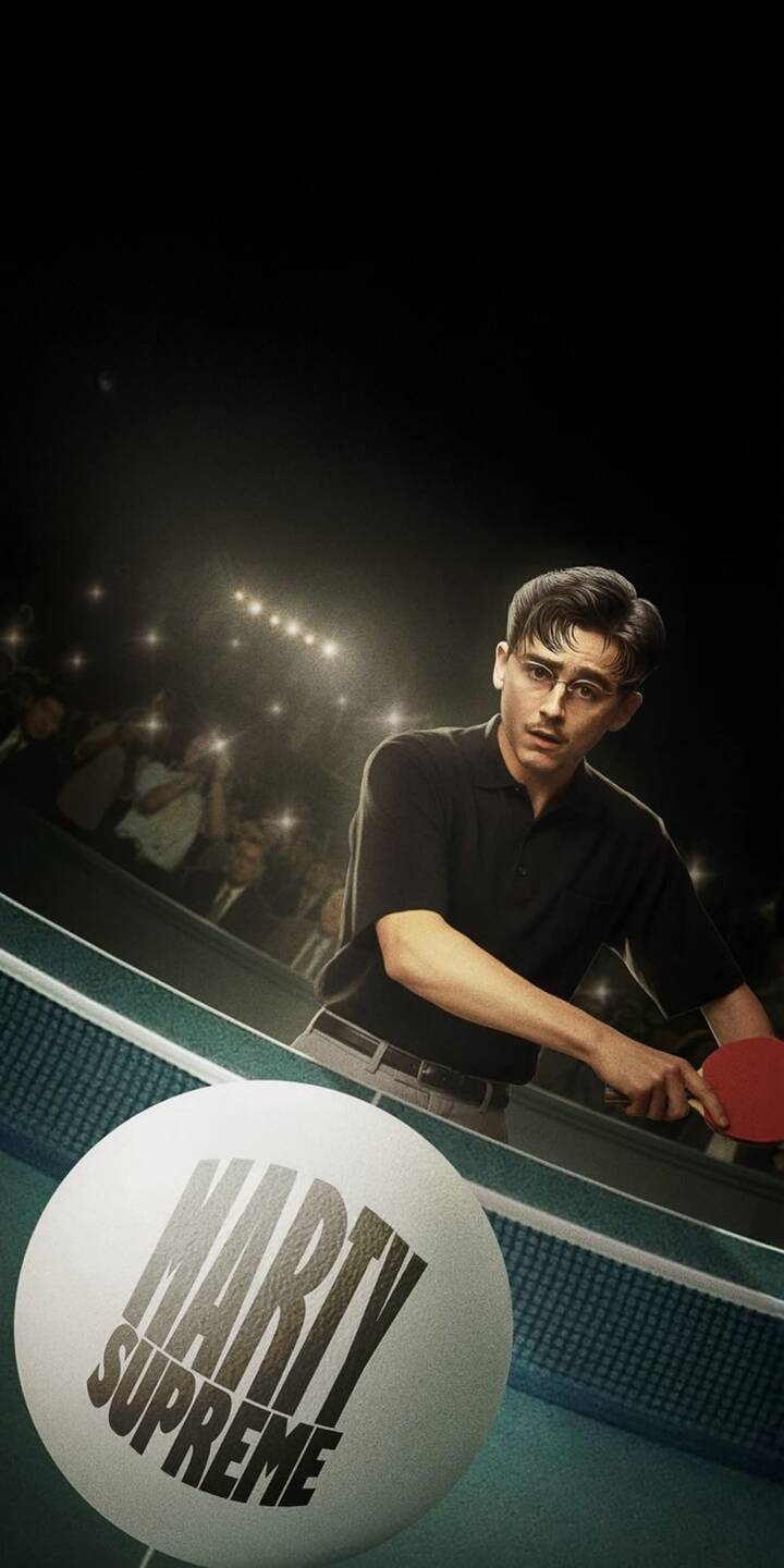 Download this gripping Marty Supreme 4K wallpaper for your iPhone, showcasing a tense ping pong match. Note the stylized "Marty Supreme" text on the ping pong ball, the bright stadium lights, and the intense look on the player's face. Get this wallpaper now! | sports movie poster athlete iphone vintage retro hd mobile celebrity 4k wallpaper hd wallpaper gaming aesthetic competition cinematic lighting timothée chalamet ping pong marty supreme table tennis Marty Reisman Ping Pong ball sports drama stadium atmosphere 60s style typography art smartphone wallpaper movie promo cool backgrounds Download this gripping Marty Supreme 4K wallpaper for your iPhone, showcasing a tense ping pong match. Note the stylized "Marty Supreme" text on the ping pong ball, the bright stadium lights, and the intense look on the player's face. Get this wallpaper now!