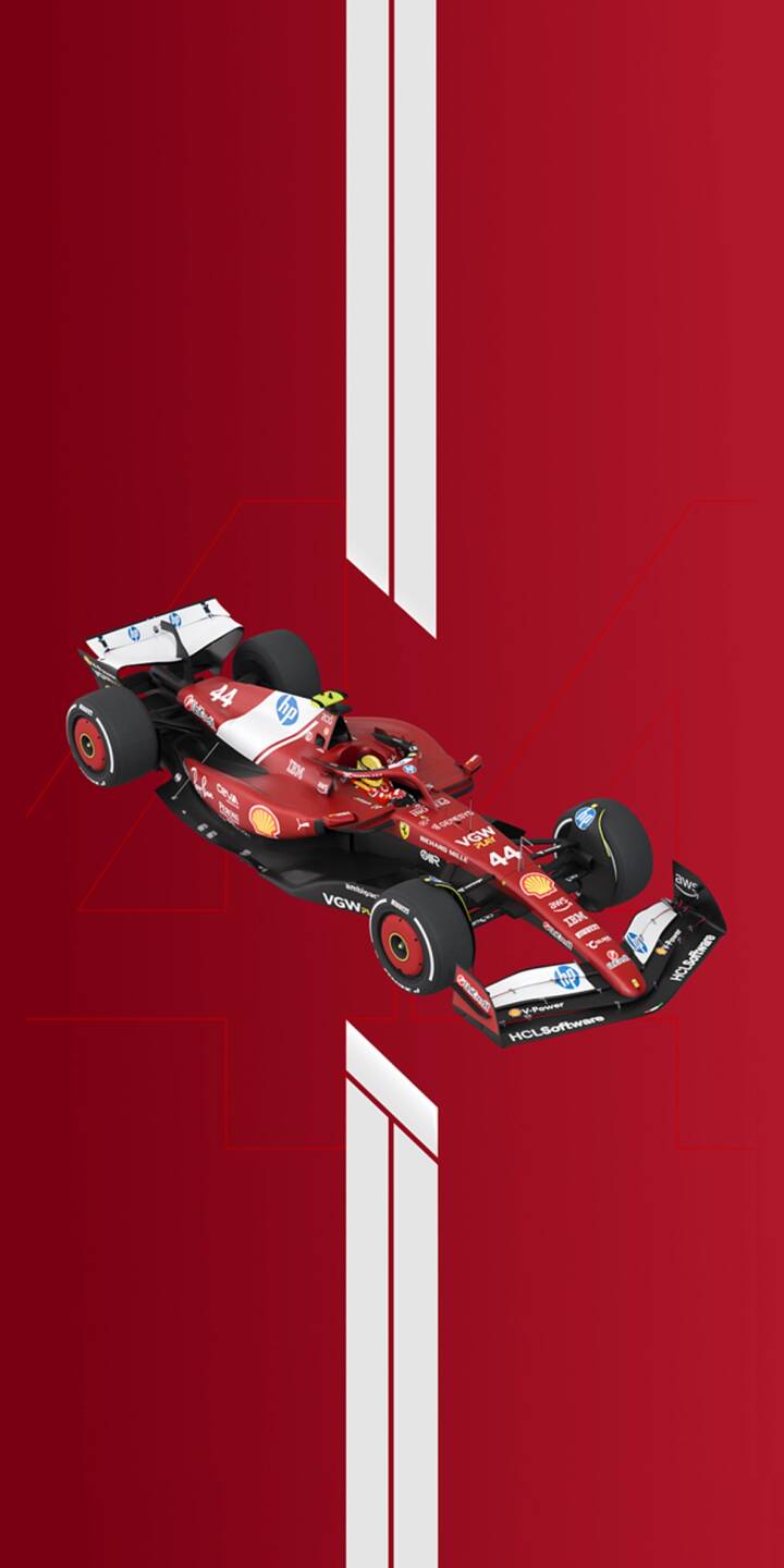 This high-performance 4K wallpaper for iPhone features a sleek Ferrari Formula 1 car set against a vibrant red backdrop with clean white racing stripes. It is the perfect wallpaper for motorsport fans looking to bring the speed and precision of the F1 track to their mobile screen. | sports sports car white red vehicle iphone ferrari minimalist motorsport f1 racing speed charles leclerc carlos sainz formula 1 grand prix mobile racecar digital art 4k wallpaper hd wallpaper automotive sleek racing car iphone background mobile wallpaper phone theme high resolution minimalist car hd car wallpaper for men f1 2024 motorsport aesthetic track day aerodynamics Italian red luxury racing ios wallpaper scuderia ferrari This high-performance 4K wallpaper for iPhone features a sleek Ferrari Formula 1 car set against a vibrant red backdrop with clean white racing stripes. It is the perfect wallpaper for motorsport fans looking to bring the speed and precision of the F1 track to their mobile screen.