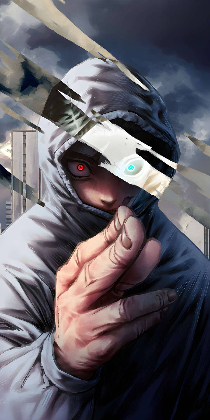 Download this striking Satoru Gojo 4K wallpaper for your iPhone, showcasing a hooded figure with heterochromatic eyes amidst a cloudy, cityscape backdrop. This stunning wallpaper captures the essence of Gojo with incredible detail. | anime manga iphone gojo mobile 4k wallpaper hd wallpaper hooded figure jujutsu kaisen satoru gojo heterochromatic eyes Download this striking Satoru Gojo 4K wallpaper for your iPhone, showcasing a hooded figure with heterochromatic eyes amidst a cloudy, cityscape backdrop. This stunning wallpaper captures the essence of Gojo with incredible detail.