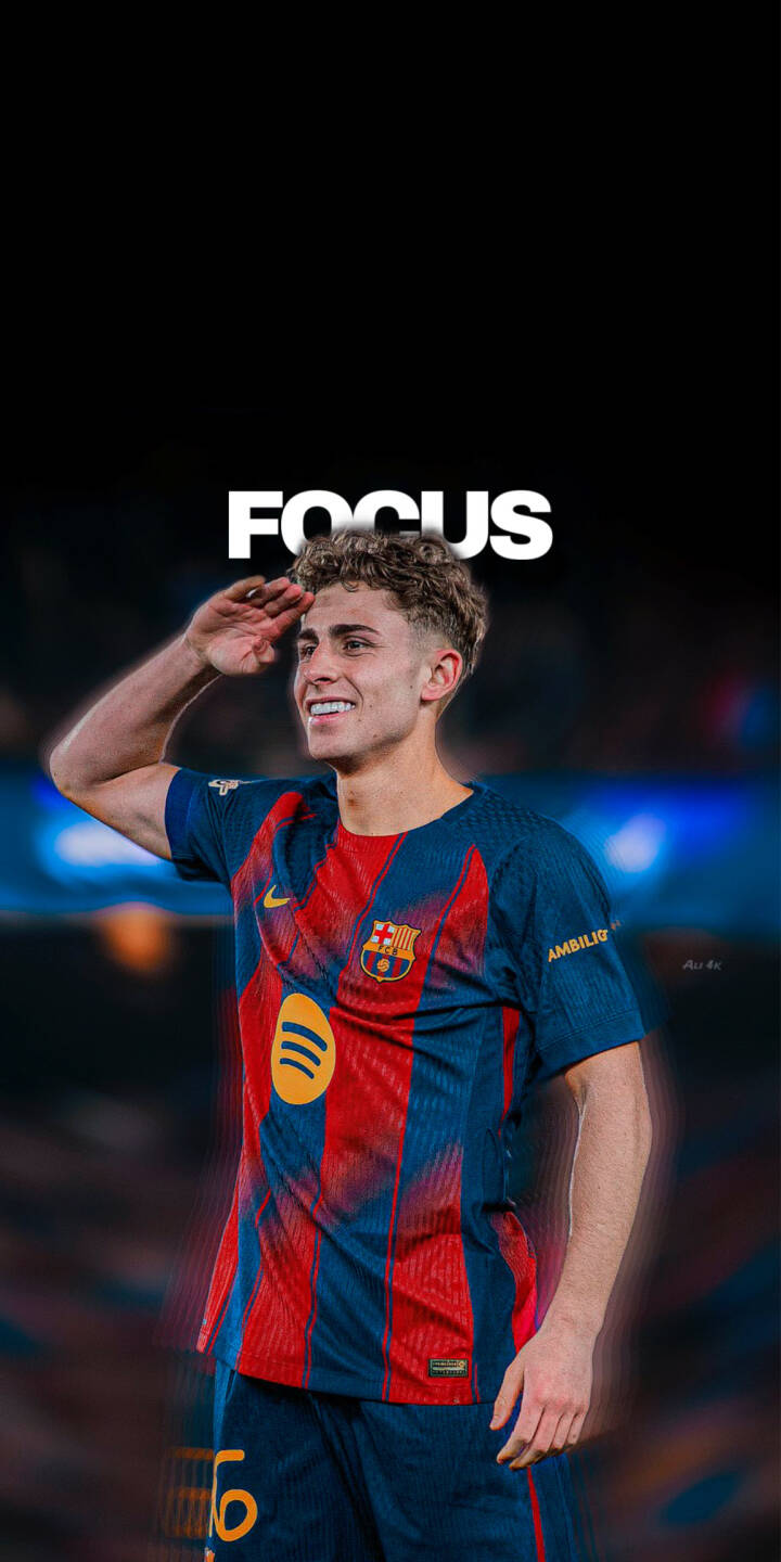 Download this stunning fermin 4K wallpaper for your iPhone, showcasing the Barcelona player. This wallpaper highlights Gavi saluting, wearing the Barcelona kit with red and blue stripes, and a yellow Spotify logo. | football iphone soccer barcelona fc barcelona mobile 4k wallpaper hd wallpaper laliga fermin spanish league Download this stunning fermin 4K wallpaper for your iPhone, showcasing the Barcelona player. This wallpaper highlights Gavi saluting, wearing the Barcelona kit with red and blue stripes, and a yellow Spotify logo.