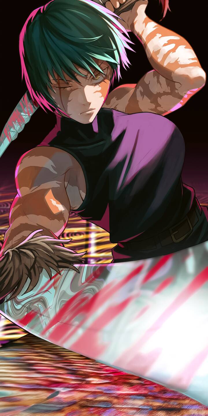 Elevate your iPhone screen with this stunning Maki Zenin 4K wallpaper, capturing her fierce determination and muscular prowess. This dynamic wallpaper showcases her signature weapon adorned with vibrant pink streaks, making it an unforgettable visual experience for any fan. | weapon anime iphone fighter action mobile 4k wallpaper hd wallpaper sorcerer maki zenin maki jujutsu kaisen Elevate your iPhone screen with this stunning Maki Zenin 4K wallpaper, capturing her fierce determination and muscular prowess. This dynamic wallpaper showcases her signature weapon adorned with vibrant pink streaks, making it an unforgettable visual experience for any fan.