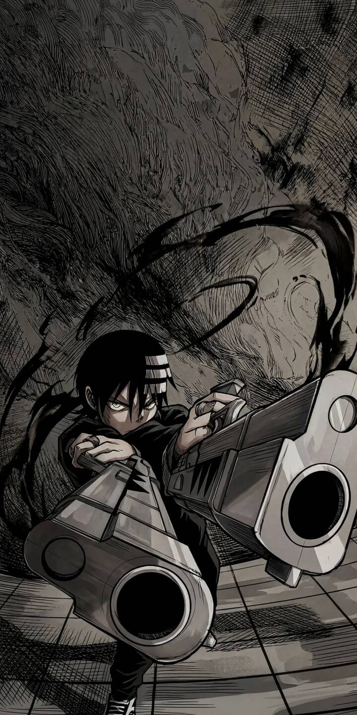 Elevate your device with this stunning Death the Kid 4K wallpaper, perfectly showcasing the iconic shinigami wielding his symmetrical pistols Liz and Patty against a dynamic, ink-splattered background. This high-definition wallpaper is ideal for your iPhone, offering a detailed and intense portrayal of Death the Kid ready for action. | aesthetic dark anime manga iphone soul eater mobile death the kid 4k wallpaper hd wallpaper shinigami liz and patty Elevate your device with this stunning Death the Kid 4K wallpaper, perfectly showcasing the iconic shinigami wielding his symmetrical pistols Liz and Patty against a dynamic, ink-splattered background. This high-definition wallpaper is ideal for your iPhone, offering a detailed and intense portrayal of Death the Kid ready for action.