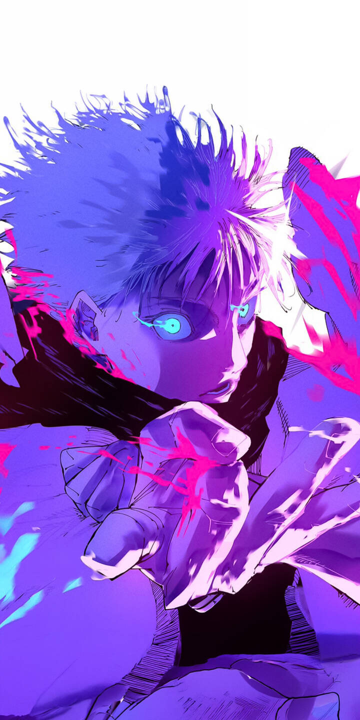 Transform your iPhone screen with this striking Gojo Satoru 4K wallpaper, featuring his intense glowing blue eyes and dynamic purple and pink energy effects. This high-resolution wallpaper captures Gojo's powerful presence with vibrant colors and energetic brush strokes, perfect for any fan. | manga iphone mobile anime boy 4k wallpaper hd wallpaper anime wallpaper glowing eyes abstract art gojo satoru jujutsu kaisen purple aesthetic Transform your iPhone screen with this striking Gojo Satoru 4K wallpaper, featuring his intense glowing blue eyes and dynamic purple and pink energy effects. This high-resolution wallpaper captures Gojo's powerful presence with vibrant colors and energetic brush strokes, perfect for any fan.