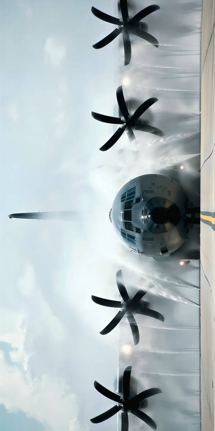 Immerse your iPhone with this stunning 4K aircraft wash wallpaper, featuring a majestic turboprop plane being thoroughly rinsed with dramatic water spray and visible multiple propellers. This dynamic wallpaper captures the intense cleaning process, showcasing the detailed cockpit and reflecting lights amidst the mist for a truly captivating display. | iphone mobile aircraft 4k wallpaper hd wallpaper aviation airport water spray turboprop plane wash propeller c-130 Immerse your iPhone with this stunning 4K aircraft wash wallpaper, featuring a majestic turboprop plane being thoroughly rinsed with dramatic water spray and visible multiple propellers. This dynamic wallpaper captures the intense cleaning process, showcasing the detailed cockpit and reflecting lights amidst the mist for a truly captivating display.
