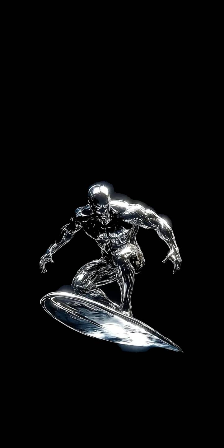 Elevate your iPhone with this stunning Silver Surfer 4K wallpaper, showcasing the iconic herald in his gleaming metallic form, dynamically posed on his reflective silver surfboard against a deep black background. This exquisite wallpaper perfectly captures the cosmic hero's sleek design for an epic mobile display. | superhero comic book marvel iphone fantastic four silver surfer mobile metallic 4k wallpaper hd wallpaper cosmic norrin radd Elevate your iPhone with this stunning Silver Surfer 4K wallpaper, showcasing the iconic herald in his gleaming metallic form, dynamically posed on his reflective silver surfboard against a deep black background. This exquisite wallpaper perfectly captures the cosmic hero's sleek design for an epic mobile display.