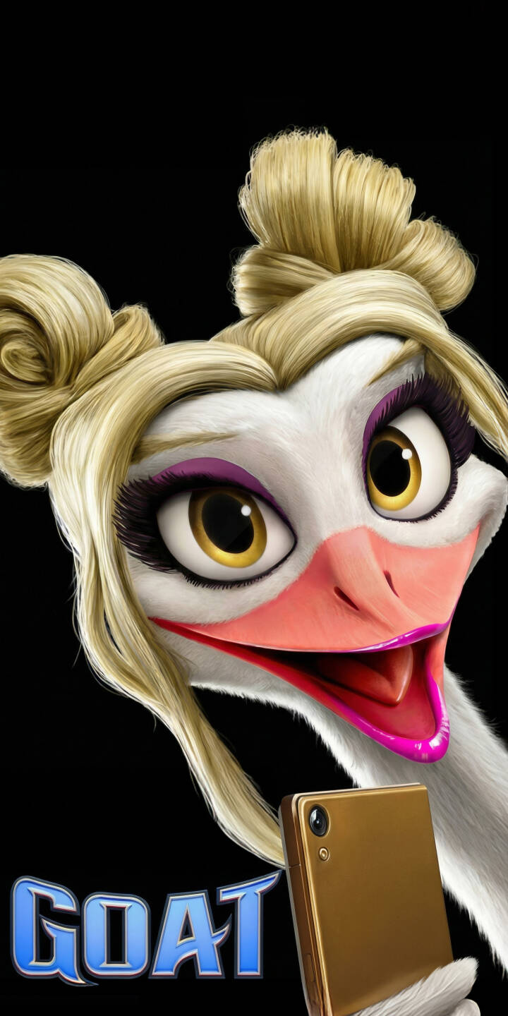 Elevate your iPhone with this stunning 4K wallpaper featuring the GOAT cartoon bird taking a glamorous selfie. This vibrant wallpaper captures the bird's distinctive blonde hair buns, striking purple eye makeup, and bright pink lips, making it a perfect choice for your mobile background. | funny selfie cute iphone goat mobile 4k wallpaper hd wallpaper glam cartoon bird blonde bird pink lips Elevate your iPhone with this stunning 4K wallpaper featuring the GOAT cartoon bird taking a glamorous selfie. This vibrant wallpaper captures the bird's distinctive blonde hair buns, striking purple eye makeup, and bright pink lips, making it a perfect choice for your mobile background.