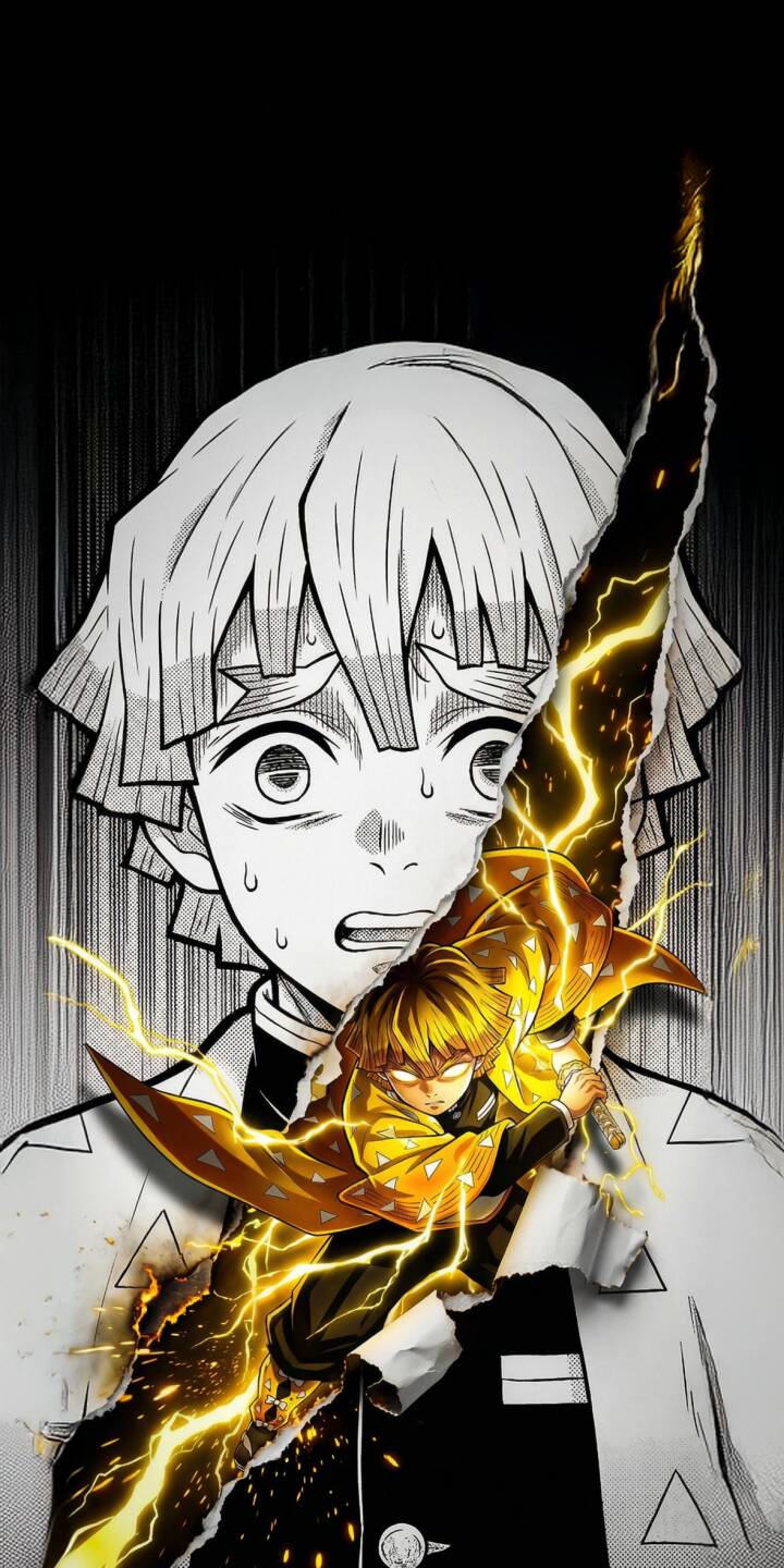 Transform your iPhone with this stunning Zenitsu Agatsuma 4K wallpaper, vividly capturing his iconic thunder breathing form bursting with bright yellow lightning against a monochrome scared expression. This dynamic wallpaper perfectly showcases Zenitsu's dual nature, making it an essential download for any Demon Slayer fan. | lightning anime manga iphone zenitsu agatsuma demon slayer mobile 4k wallpaper hd wallpaper zenitsu kimetsu no yaiba thunder breathing Transform your iPhone with this stunning Zenitsu Agatsuma 4K wallpaper, vividly capturing his iconic thunder breathing form bursting with bright yellow lightning against a monochrome scared expression. This dynamic wallpaper perfectly showcases Zenitsu's dual nature, making it an essential download for any Demon Slayer fan.