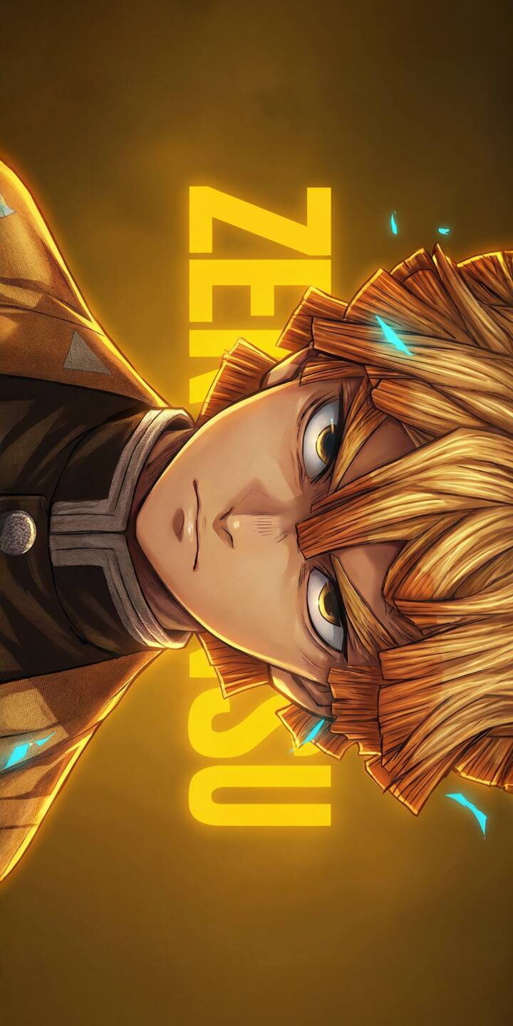 Enhance your iPhone screen with this stunning Zenitsu 4K wallpaper, featuring his iconic wide-eyed expression, vibrant yellow hair, and subtle blue lightning effects. This dynamic wallpaper also showcases the glowing "ZENITSU" text in the background, making it a perfect addition for Demon Slayer fans looking for a high-quality visual. | anime manga iphone zenitsu agatsuma demon slayer mobile 4k wallpaper hd wallpaper anime wallpaper zenitsu kimetsu no yaiba thunder breathing Enhance your iPhone screen with this stunning Zenitsu 4K wallpaper, featuring his iconic wide-eyed expression, vibrant yellow hair, and subtle blue lightning effects. This dynamic wallpaper also showcases the glowing "ZENITSU" text in the background, making it a perfect addition for Demon Slayer fans looking for a high-quality visual.