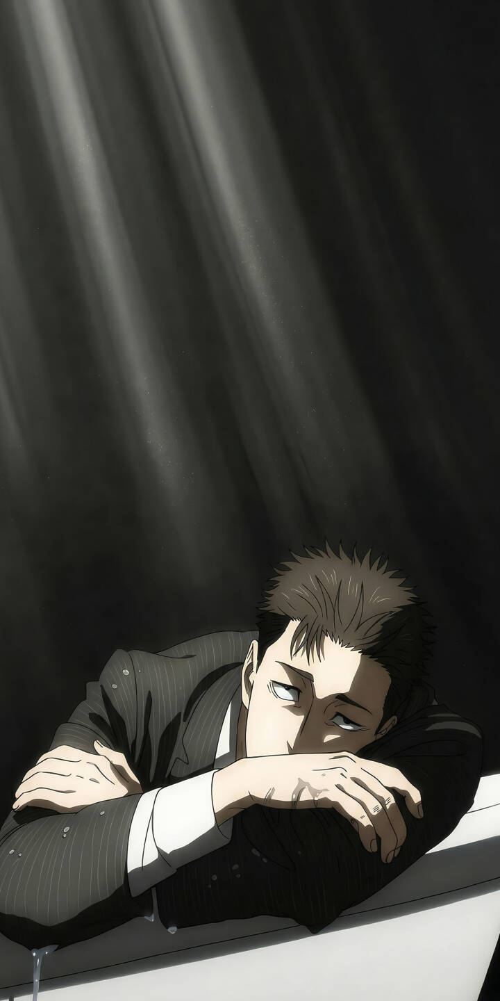 Elevate your iPhone with this stunning Kento Nanami 4K wallpaper, featuring the character in his signature pinstripe suit with a weary expression under dramatic light rays. This high-definition wallpaper captures Nanami's introspective mood, perfect for fans looking to personalize their device. | suit manga iphone mobile 4k wallpaper hd wallpaper anime wallpaper dark aesthetic kento nanami nanami kento jujutsu kaisen Elevate your iPhone with this stunning Kento Nanami 4K wallpaper, featuring the character in his signature pinstripe suit with a weary expression under dramatic light rays. This high-definition wallpaper captures Nanami's introspective mood, perfect for fans looking to personalize their device.