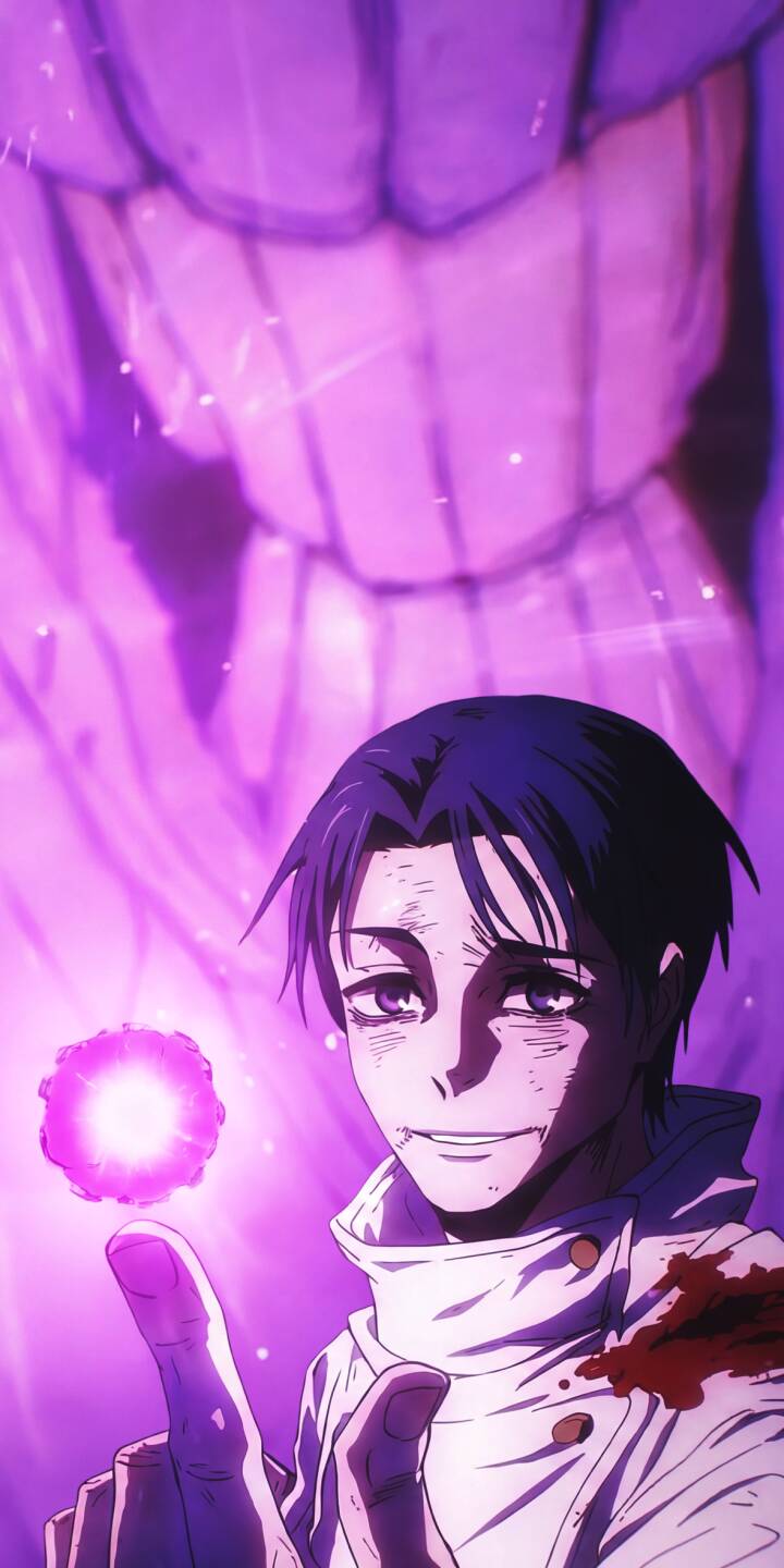 Immerse yourself in the intense world of Jujutsu Kaisen with this striking Yuta Okkotsu 4K wallpaper, perfect for your iPhone. This dynamic wallpaper captures Yuta with a glowing purple orb at his fingertip, blood on his white uniform, and the towering, spectral presence of Rika in the background. | iphone mobile 4k wallpaper hd wallpaper anime wallpaper cursed spirit manga wallpaper jujutsu kaisen purple aesthetic jjk yuta okkotsu rika Immerse yourself in the intense world of Jujutsu Kaisen with this striking Yuta Okkotsu 4K wallpaper, perfect for your iPhone. This dynamic wallpaper captures Yuta with a glowing purple orb at his fingertip, blood on his white uniform, and the towering, spectral presence of Rika in the background.