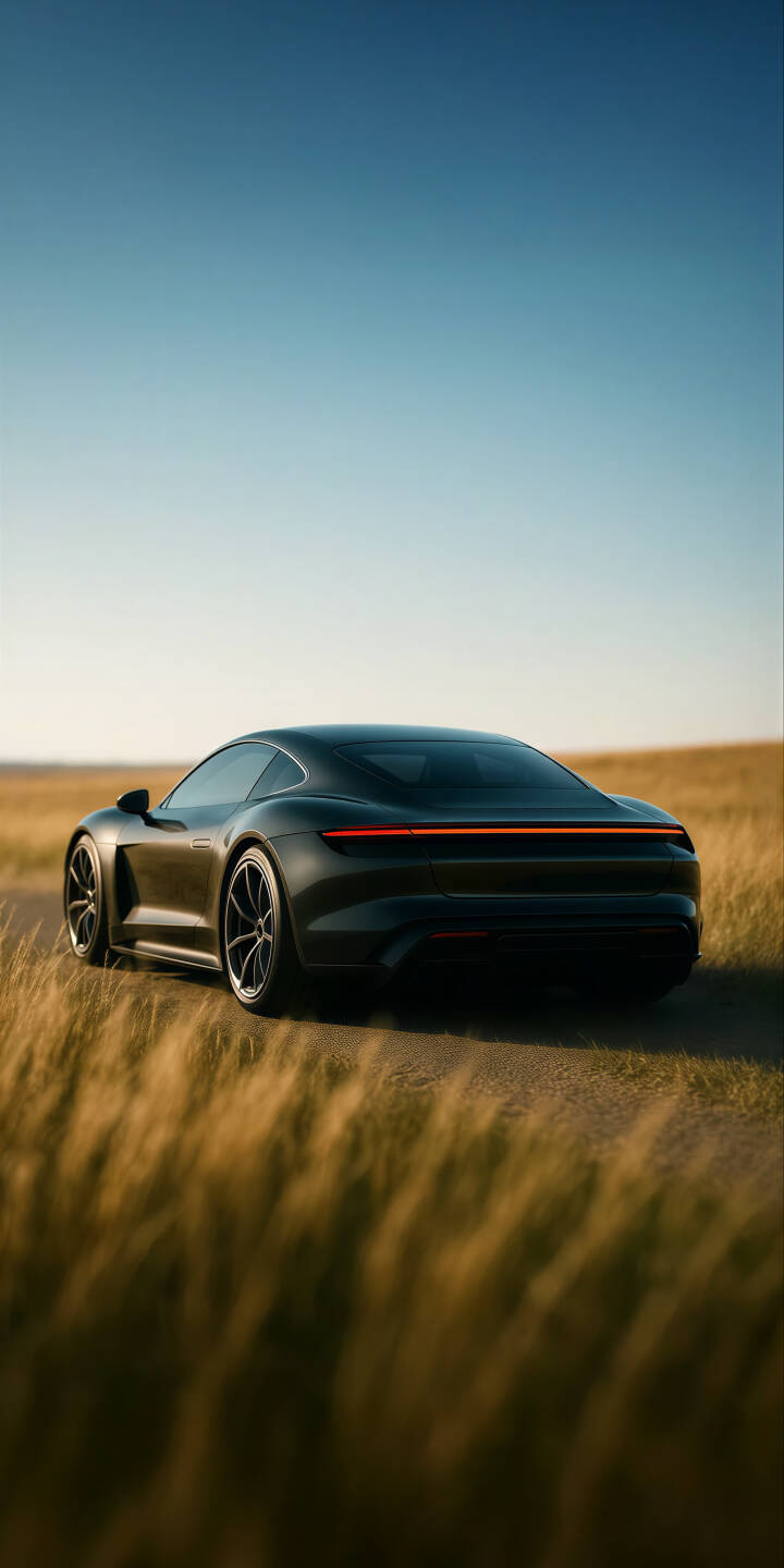 Elevate your iPhone with this stunning 4K Electric Sports Car wallpaper, featuring the sleek dark vehicle against a vibrant golden grassy field. This exquisite car wallpaper showcases the distinctive full-width orange taillight bar under a clear blue sky, perfect for a high-definition screen. | car sports car vehicle iphone mobile luxury car golden hour 4k wallpaper hd wallpaper automotive modern car electric sports car Elevate your iPhone with this stunning 4K Electric Sports Car wallpaper, featuring the sleek dark vehicle against a vibrant golden grassy field. This exquisite car wallpaper showcases the distinctive full-width orange taillight bar under a clear blue sky, perfect for a high-definition screen.
