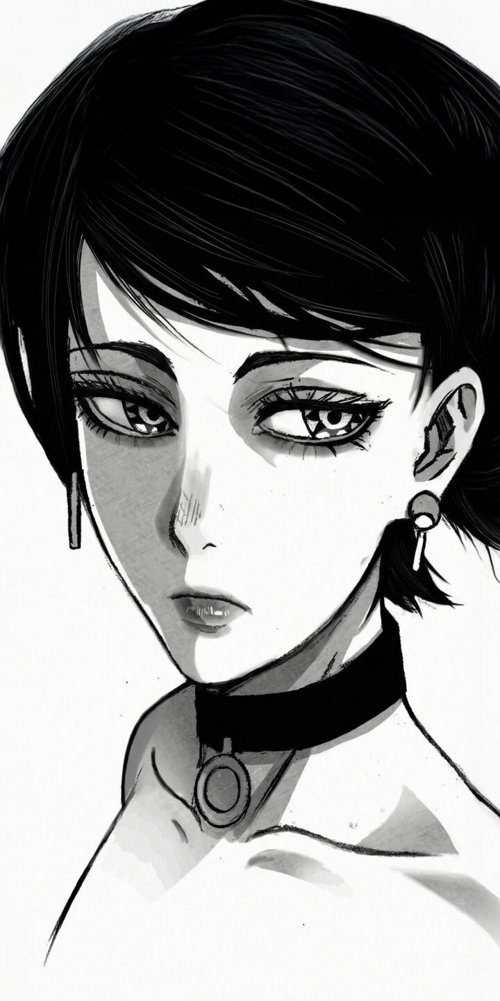 Download this captivating Anime Girl 4K wallpaper, featuring a striking black and white art style, a prominent choker necklace with a circular pendant, and intensely expressive eyes, perfect for your iPhone. This high-resolution wallpaper is designed to make your mobile screen pop with its unique artistic details. | illustration portrait iphone black and white anime girl mobile 4k wallpaper hd wallpaper monochrome dark hair choker manga girl Download this captivating Anime Girl 4K wallpaper, featuring a striking black and white art style, a prominent choker necklace with a circular pendant, and intensely expressive eyes, perfect for your iPhone. This high-resolution wallpaper is designed to make your mobile screen pop with its unique artistic details.