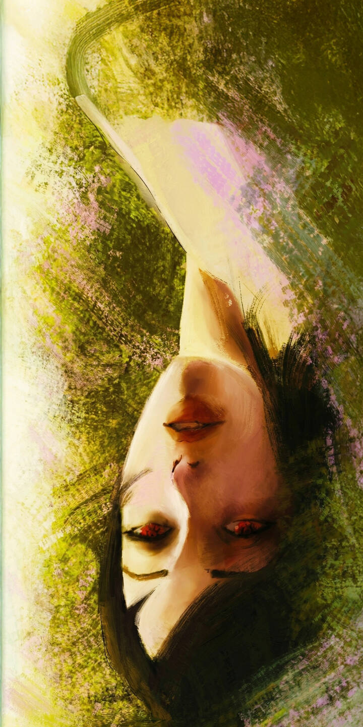 Transform your iPhone with this captivating Red Eyed Woman 4K wallpaper, featuring a stylized face with piercing red eyes set against an abstract green and yellow brushstroke background. This unique art wallpaper is perfect for adding a dramatic touch to your device. | portrait iphone artistic mobile 4k wallpaper hd wallpaper abstract art fantasy art dark art green background red eyed woman mysterious woman Transform your iPhone with this captivating Red Eyed Woman 4K wallpaper, featuring a stylized face with piercing red eyes set against an abstract green and yellow brushstroke background. This unique art wallpaper is perfect for adding a dramatic touch to your device.