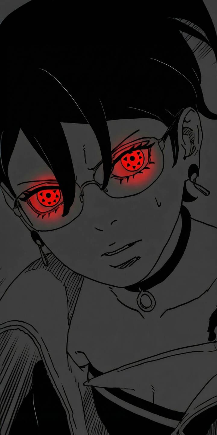 Elevate your iPhone with this stunning Sarada Uchiha 4K wallpaper, showcasing her intense gaze through glasses with glowing red Sharingan eyes. This dramatic dark grayscale wallpaper, highlighting only her powerful visual prowess, makes for a captivating mobile background. | glasses anime iphone uchiha sharingan red eyes mobile 4k wallpaper hd wallpaper sarada uchiha sarada boruto Elevate your iPhone with this stunning Sarada Uchiha 4K wallpaper, showcasing her intense gaze through glasses with glowing red Sharingan eyes. This dramatic dark grayscale wallpaper, highlighting only her powerful visual prowess, makes for a captivating mobile background.