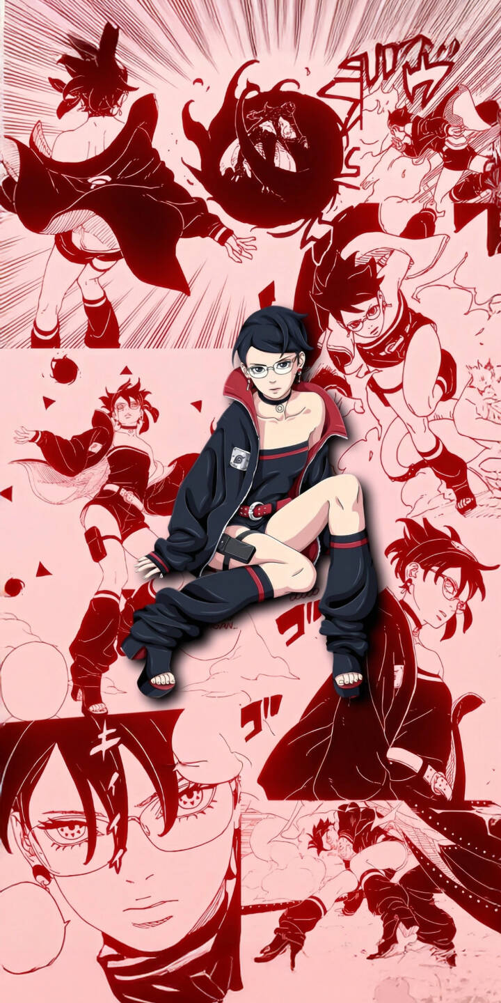 This stunning Sarada Uchiha 4K wallpaper captures her in a unique modern outfit with an open jacket, set against a vibrant red manga panel collage showcasing her in various action poses. Perfect as an iPhone wallpaper, this high-resolution image features Sarada confidently wearing glasses, making it an essential addition for fans seeking a dynamic and stylish background. | naruto iphone mobile 4k wallpaper hd wallpaper anime wallpaper female character manga wallpaper sarada uchiha sarada boruto uchiha sarada This stunning Sarada Uchiha 4K wallpaper captures her in a unique modern outfit with an open jacket, set against a vibrant red manga panel collage showcasing her in various action poses. Perfect as an iPhone wallpaper, this high-resolution image features Sarada confidently wearing glasses, making it an essential addition for fans seeking a dynamic and stylish background.
