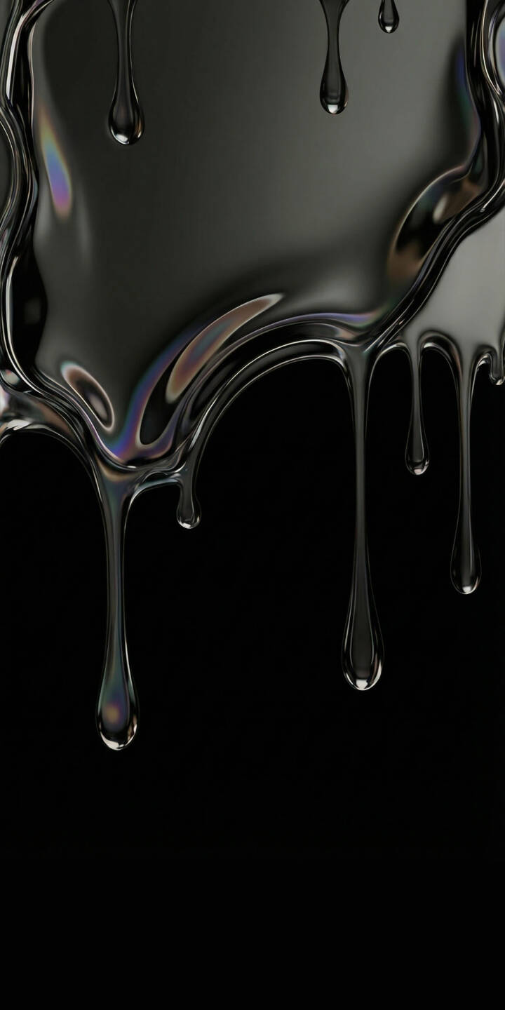 Elevate your iPhone with this stunning Metallic Iridescent Drips 4K wallpaper, featuring sleek dark liquid with captivating rainbow reflections and a dynamic dripping effect. This unique wallpaper is perfect for adding a sophisticated and modern touch to your device. | aesthetic iphone mobile 4k wallpaper hd wallpaper black wallpaper phone background dark abstract metallic drips iridescent liquid glossy fluid dripping effect Elevate your iPhone with this stunning Metallic Iridescent Drips 4K wallpaper, featuring sleek dark liquid with captivating rainbow reflections and a dynamic dripping effect. This unique wallpaper is perfect for adding a sophisticated and modern touch to your device.