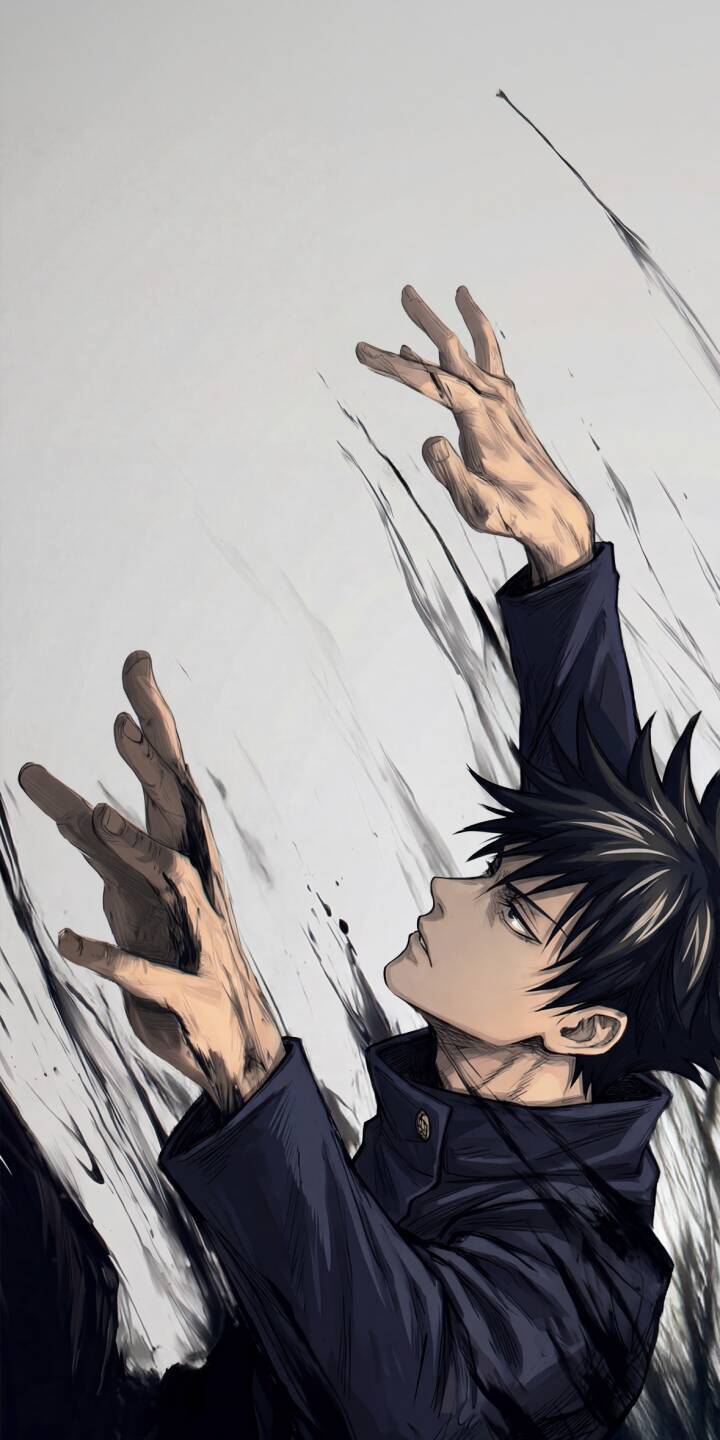 Enhance your iPhone screen with this stunning Megumi Fushiguro 4K wallpaper, featuring his dynamic pose with raised hands amidst dramatic dark, wispy shadows. This high-quality wallpaper brings the intense energy of Jujutsu Kaisen to your device. | manga shadow iphone mobile 4k wallpaper hd wallpaper anime wallpaper sorcerer jujutsu kaisen jjk megumi fushiguro megumi Enhance your iPhone screen with this stunning Megumi Fushiguro 4K wallpaper, featuring his dynamic pose with raised hands amidst dramatic dark, wispy shadows. This high-quality wallpaper brings the intense energy of Jujutsu Kaisen to your device.