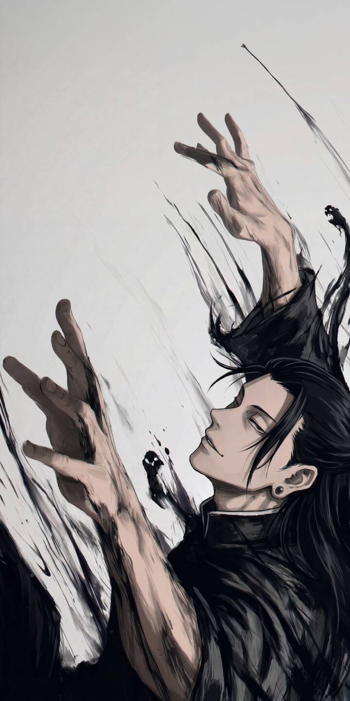 Immerse yourself in the captivating aura of this Suguru Geto 4K wallpaper, perfect for your iPhone. This stunning wallpaper showcases Geto with closed eyes and hands reaching upwards amidst dynamic black ink strokes, evoking a sense of calm power. | anime manga iphone villain mobile 4k wallpaper hd wallpaper fanart dark aesthetic geto jujutsu kaisen suguru geto Immerse yourself in the captivating aura of this Suguru Geto 4K wallpaper, perfect for your iPhone. This stunning wallpaper showcases Geto with closed eyes and hands reaching upwards amidst dynamic black ink strokes, evoking a sense of calm power.