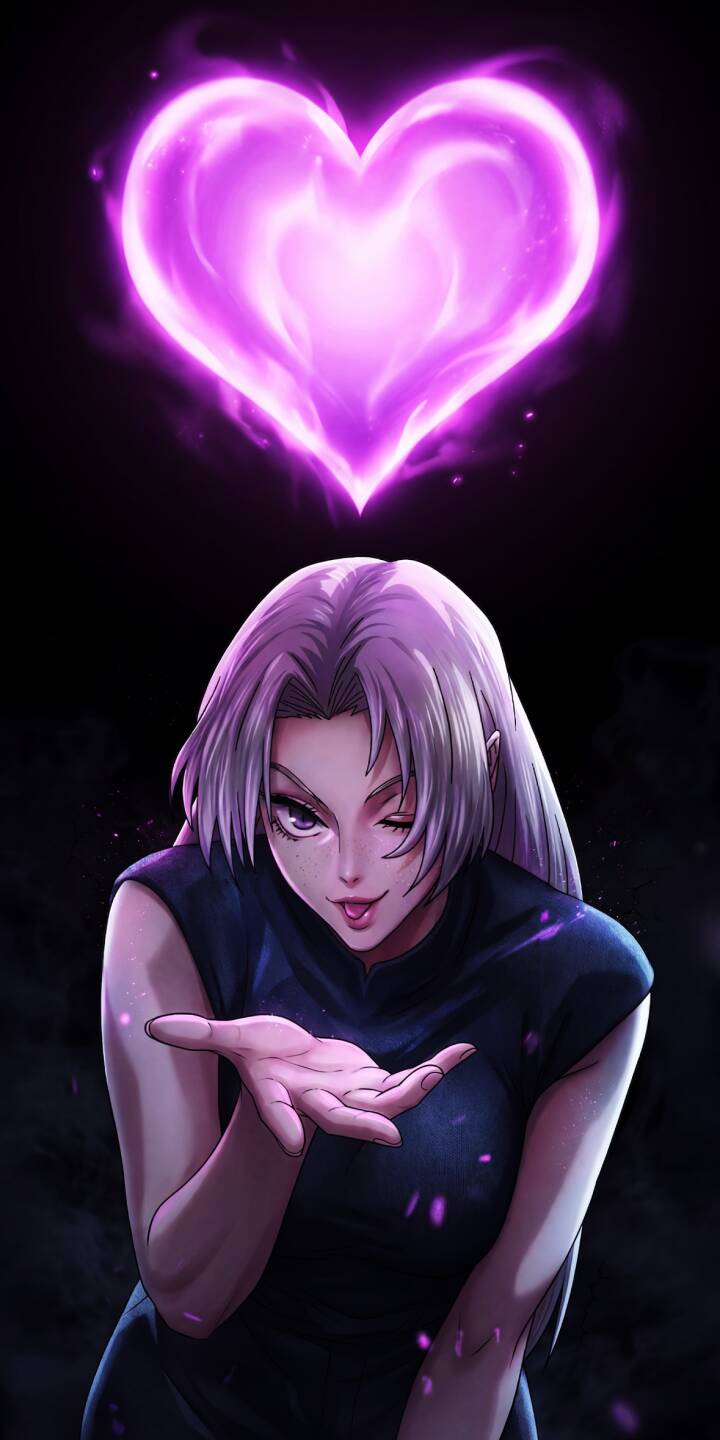 Elevate your iPhone with this stunning Anime Girl 4K wallpaper, featuring a captivating anime girl winking, subtly sticking out her tongue, and blowing a kiss towards a vibrant, glowing purple heart. This enchanting wallpaper is perfect for personalizing your device with a unique and playful charm. | girl purple anime cute iphone anime girl mobile 4k wallpaper hd wallpaper winking blowing kiss purple heart Elevate your iPhone with this stunning Anime Girl 4K wallpaper, featuring a captivating anime girl winking, subtly sticking out her tongue, and blowing a kiss towards a vibrant, glowing purple heart. This enchanting wallpaper is perfect for personalizing your device with a unique and playful charm.