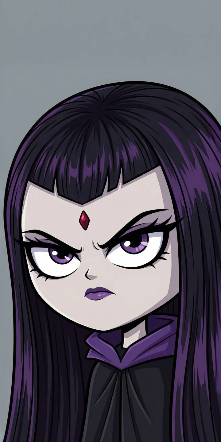 Elevate your iPhone screen with this striking Raven Teen Titans 4K wallpaper, featuring her iconic purple eyes, stern expression, and the distinctive red gem on her forehead. This high-quality wallpaper perfectly captures Raven's brooding essence, making it an essential download for fans. | cartoon dark superhero iphone purple eyes teen titans mobile 4k wallpaper hd wallpaper dc comics raven ttg Elevate your iPhone screen with this striking Raven Teen Titans 4K wallpaper, featuring her iconic purple eyes, stern expression, and the distinctive red gem on her forehead. This high-quality wallpaper perfectly captures Raven's brooding essence, making it an essential download for fans.