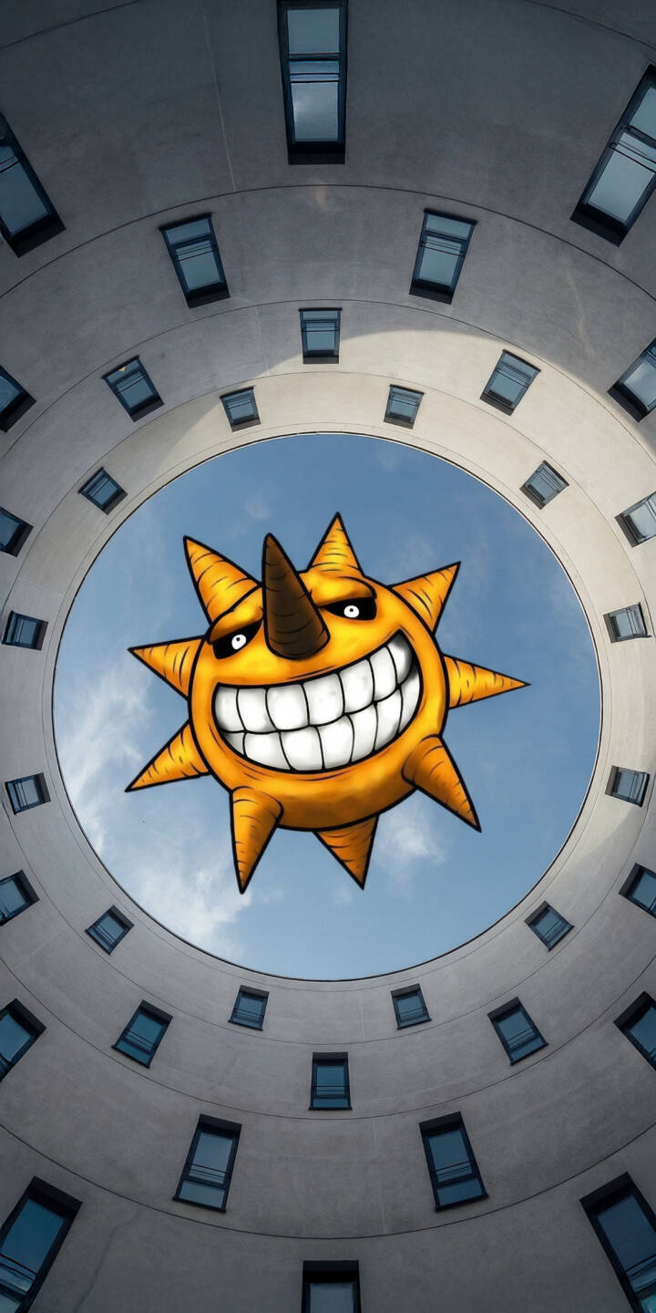 Elevate your iPhone screen with this striking Nika Sun-God One Piece 4K wallpaper, featuring the iconic grinning sun character with a prominent horn against a clear blue sky, framed by a unique circular architectural structure. This vibrant wallpaper captures Nika's joyful essence, perfect for any fan looking to personalize their device. | iphone one piece mobile 4k wallpaper hd wallpaper cartoon wallpaper anime wallpaper luffy gear 5 nika sun-god nika grinning sun circular building Elevate your iPhone screen with this striking Nika Sun-God One Piece 4K wallpaper, featuring the iconic grinning sun character with a prominent horn against a clear blue sky, framed by a unique circular architectural structure. This vibrant wallpaper captures Nika's joyful essence, perfect for any fan looking to personalize their device.