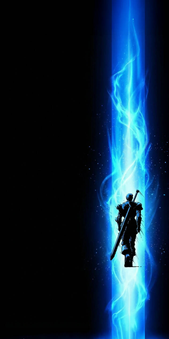 Enhance your iPhone screen with this striking 4K Warrior Silhouette wallpaper, featuring a mysterious figure against an intense vertical blue energy beam and scattering light particles. This stunning high-definition wallpaper captures the dramatic contrast of a dark background with a vibrant blue glow, perfect for a powerful and aesthetic mobile display. | iphone mobile 4k wallpaper hd wallpaper dark background blue glow epic blue energy fantasy warrior warrior silhouette sword warrior Enhance your iPhone screen with this striking 4K Warrior Silhouette wallpaper, featuring a mysterious figure against an intense vertical blue energy beam and scattering light particles. This stunning high-definition wallpaper captures the dramatic contrast of a dark background with a vibrant blue glow, perfect for a powerful and aesthetic mobile display.