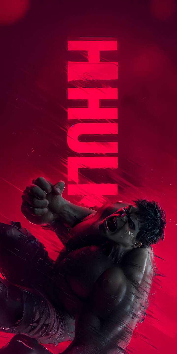 Experience the incredible power of Hulk with this striking 4K wallpaper, perfect for your iPhone. This dynamic wallpaper captures Hulk's raw intensity against a vibrant red backdrop, complemented by the bold vertical "HULK" text and captivating visual streaks. | superhero marvel iphone hulk avengers mobile digital art comic art 4k wallpaper hd wallpaper red aesthetic bruce banner Experience the incredible power of Hulk with this striking 4K wallpaper, perfect for your iPhone. This dynamic wallpaper captures Hulk's raw intensity against a vibrant red backdrop, complemented by the bold vertical "HULK" text and captivating visual streaks.