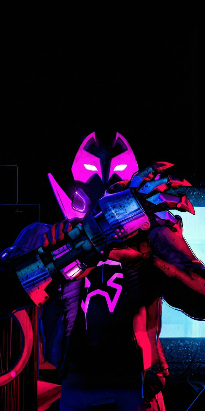 Immerse your iPhone in the vibrant world of this Neon Bat 4K wallpaper. This stunning wallpaper showcases the character's glowing pink eyes, formidable metallic gauntlet, and unique neon pink symbol, making it the perfect choice for a striking mobile background. | superhero iphone synthwave cyberpunk mobile comic art 4k wallpaper hd wallpaper glowing eyes dark background pink and blue neon bat Immerse your iPhone in the vibrant world of this Neon Bat 4K wallpaper. This stunning wallpaper showcases the character's glowing pink eyes, formidable metallic gauntlet, and unique neon pink symbol, making it the perfect choice for a striking mobile background.
