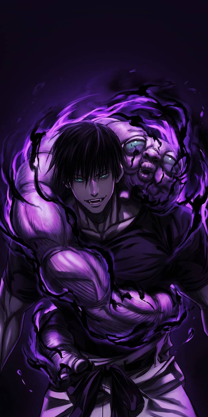 Elevate your iPhone screen with this striking Toji Fushiguro 4K wallpaper, featuring his menacing grin, glowing green eyes, and the vibrant purple energy of the grotesque curse spirit. This dynamic wallpaper captures his powerful presence, perfect for fans seeking a dark and intense aesthetic. | iphone mobile powerful 4k wallpaper hd wallpaper fanart anime wallpaper purple aura curse spirit jujutsu kaisen toji fushiguro toji Elevate your iPhone screen with this striking Toji Fushiguro 4K wallpaper, featuring his menacing grin, glowing green eyes, and the vibrant purple energy of the grotesque curse spirit. This dynamic wallpaper captures his powerful presence, perfect for fans seeking a dark and intense aesthetic.