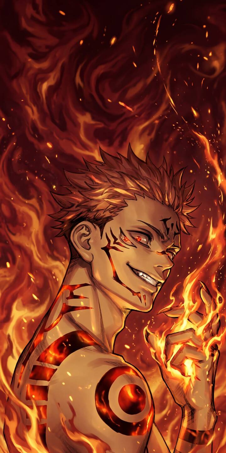 Immerse your iPhone in the fiery power of Sukuna with this stunning 4K wallpaper, featuring his iconic menacing grin and glowing demonic markings amidst a vibrant inferno. This intense Jujutsu Kaisen wallpaper captures Sukuna with fire emanating from his hand, making it perfect for your mobile device. | fire anime iphone sukuna mobile 4k wallpaper hd wallpaper menacing dark wallpaper cursed spirit jujutsu kaisen yuji itadori Immerse your iPhone in the fiery power of Sukuna with this stunning 4K wallpaper, featuring his iconic menacing grin and glowing demonic markings amidst a vibrant inferno. This intense Jujutsu Kaisen wallpaper captures Sukuna with fire emanating from his hand, making it perfect for your mobile device.