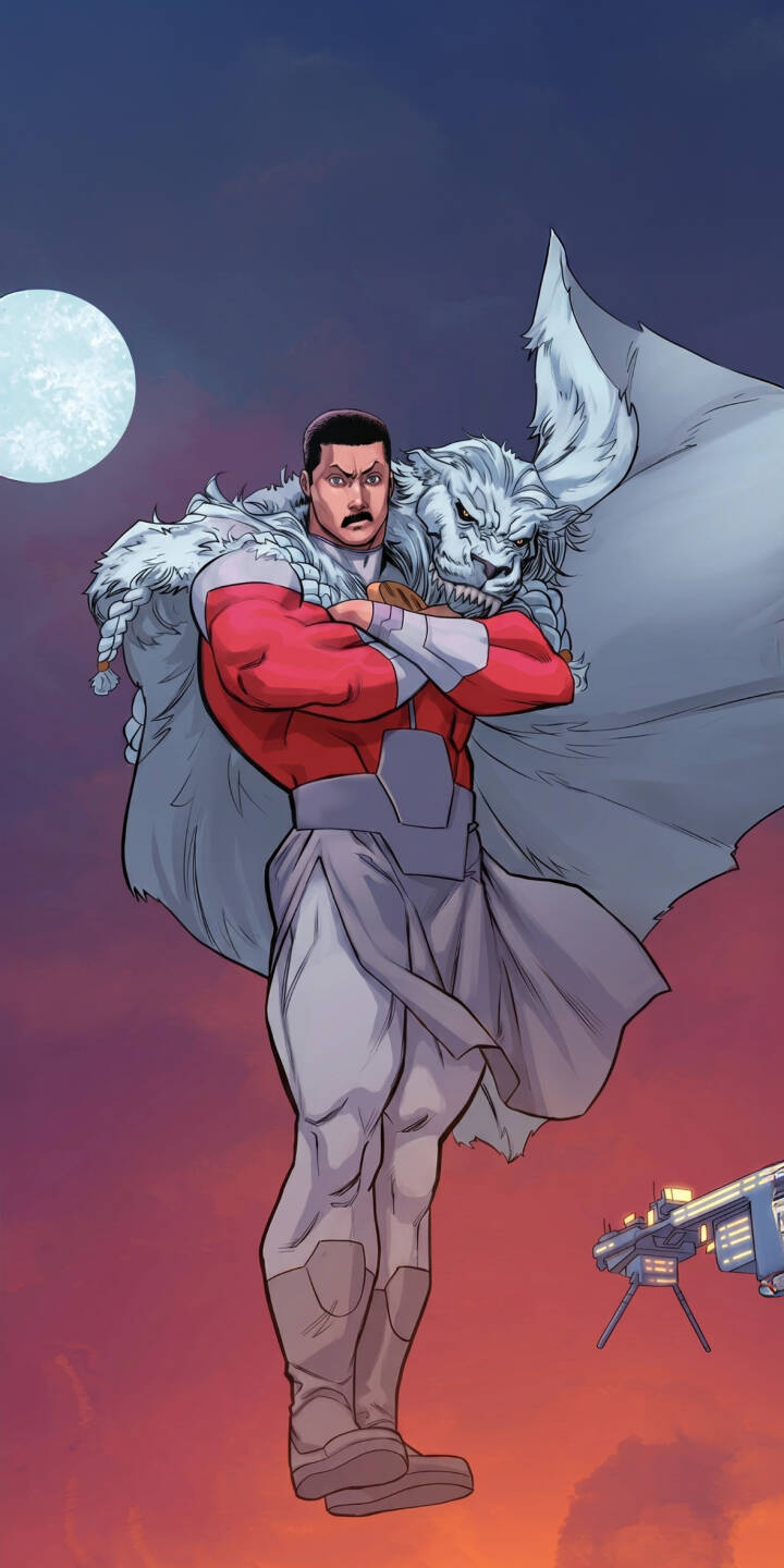 Thragg's imposing figure dominates this striking 4K wallpaper, clad in a majestic white fur cloak and striking a confident, crossed-arm pose against a cosmic purple sky with a full moon. This captivating Invincible universe wallpaper is perfectly optimized for iPhone, making it an essential download for fans. | superhero space iphone wallpaper invincible thragg mobile comic art 4k wallpaper hd wallpaper epic viltrumite Thragg's imposing figure dominates this striking 4K wallpaper, clad in a majestic white fur cloak and striking a confident, crossed-arm pose against a cosmic purple sky with a full moon. This captivating Invincible universe wallpaper is perfectly optimized for iPhone, making it an essential download for fans.