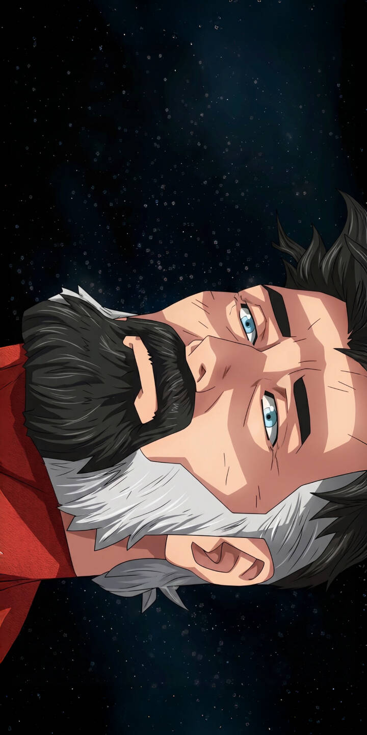 Piercing blue eyes gaze upwards from a grizzled face, framed by dark hair with a distinct white streak, against a mesmerizing star-filled cosmos in this stunning 4K wallpaper. This captivating anime-style wallpaper for iPhone will bring a touch of heroic depth to your screen. | aesthetic anime space iphone wallpaper blue eyes mobile digital art 4k wallpaper hd wallpaper bearded man grizzled hero Piercing blue eyes gaze upwards from a grizzled face, framed by dark hair with a distinct white streak, against a mesmerizing star-filled cosmos in this stunning 4K wallpaper. This captivating anime-style wallpaper for iPhone will bring a touch of heroic depth to your screen.