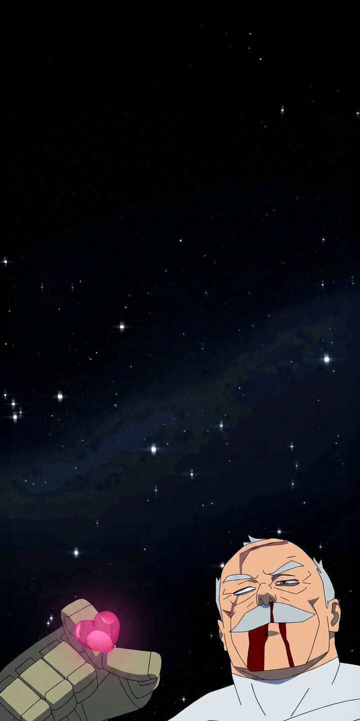 A stoic, bleeding Grandpa Viltrumite clutches a vibrant, glowing pink heart against the vast expanse of a starry cosmic backdrop in this captivating 4K wallpaper. This powerful wallpaper is a perfect fit for any iPhone, showcasing a poignant moment from the series. | heart space iphone wallpaper invincible mobile comic art 4k wallpaper hd wallpaper bleeding viltrumite grandpa viltrumite A stoic, bleeding Grandpa Viltrumite clutches a vibrant, glowing pink heart against the vast expanse of a starry cosmic backdrop in this captivating 4K wallpaper. This powerful wallpaper is a perfect fit for any iPhone, showcasing a poignant moment from the series.