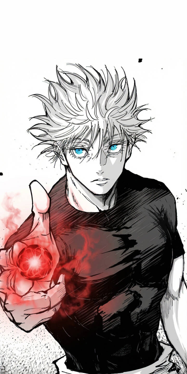 A brilliant crimson red energy orb glows intensely in the outstretched hand of an anime character with piercing blue eyes and spiky white hair, creating a captivating 4K wallpaper. This dynamic, sketchy art style wallpaper is perfect for personalizing your iPhone. | anime iphone wallpaper spiky hair anime character blue eyes mobile 4k wallpaper hd wallpaper manga art red glow energy orb A brilliant crimson red energy orb glows intensely in the outstretched hand of an anime character with piercing blue eyes and spiky white hair, creating a captivating 4K wallpaper. This dynamic, sketchy art style wallpaper is perfect for personalizing your iPhone.