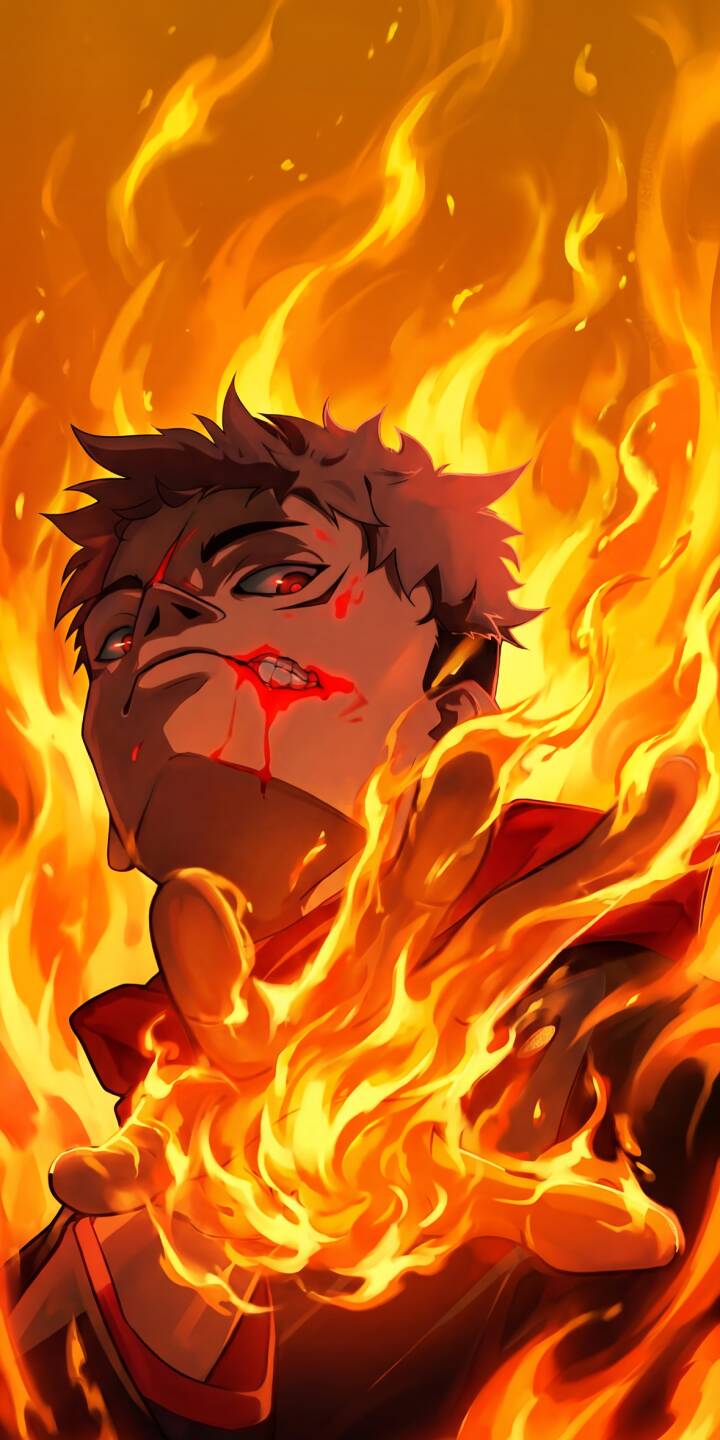 Intense flames erupt around Sukuna, his bloodied face and menacing red eyes capturing the sheer rage of the King of Curses in this stunning 4K wallpaper. This dynamic wallpaper is perfect for iPhone users seeking a powerful and gritty anime aesthetic. | fire anime iphone wallpaper sukuna mobile 4k wallpaper hd wallpaper king of curses demonic jujutsu kaisen Intense flames erupt around Sukuna, his bloodied face and menacing red eyes capturing the sheer rage of the King of Curses in this stunning 4K wallpaper. This dynamic wallpaper is perfect for iPhone users seeking a powerful and gritty anime aesthetic.