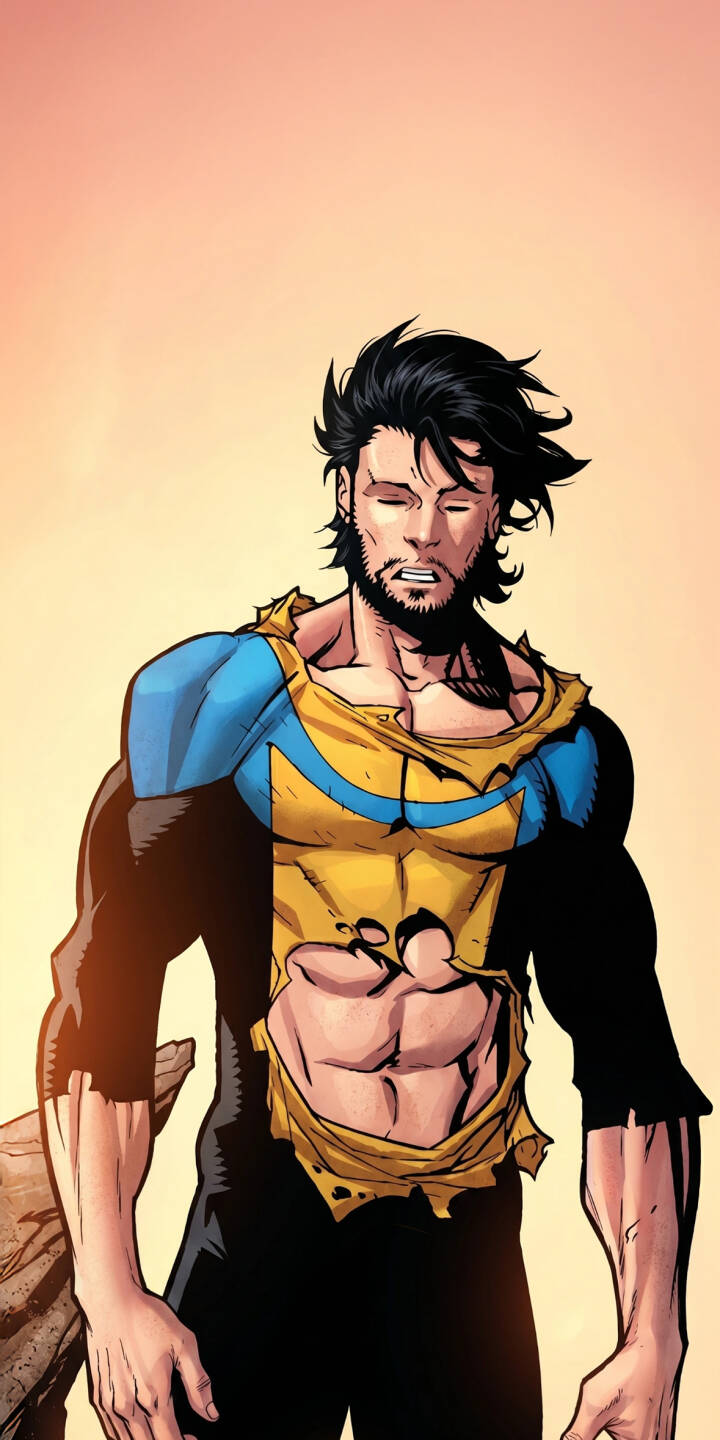 Mark Grayson's weary expression, closed eyes, and torn Invincible suit, rendered in classic comic book style, create a poignant scene in this striking 4K wallpaper. This powerful superhero wallpaper is a must-have for any iPhone user. | superhero iphone wallpaper comic invincible mobile 4k wallpaper hd wallpaper mark grayson image comics bearded torn suit Mark Grayson's weary expression, closed eyes, and torn Invincible suit, rendered in classic comic book style, create a poignant scene in this striking 4K wallpaper. This powerful superhero wallpaper is a must-have for any iPhone user.