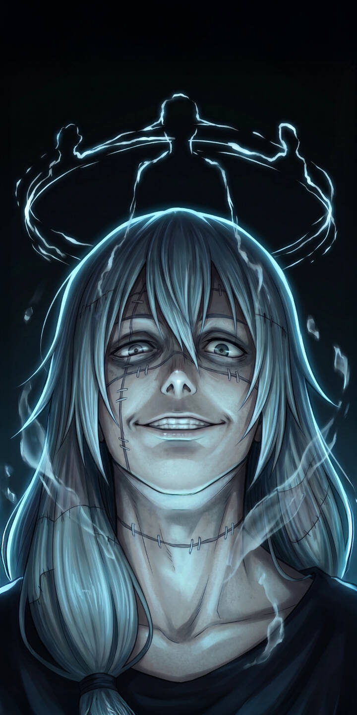Mahito's unsettling stitched face grins menacingly, surrounded by a faint blue aura in this chilling 4K anime wallpaper. This captivating Jujutsu Kaisen wallpaper featuring Mahito's unique appearance is perfect for your iPhone. | dark anime iphone wallpaper mobile 4k wallpaper hd wallpaper cursed spirit jujutsu kaisen eerie mahito Mahito's unsettling stitched face grins menacingly, surrounded by a faint blue aura in this chilling 4K anime wallpaper. This captivating Jujutsu Kaisen wallpaper featuring Mahito's unique appearance is perfect for your iPhone.