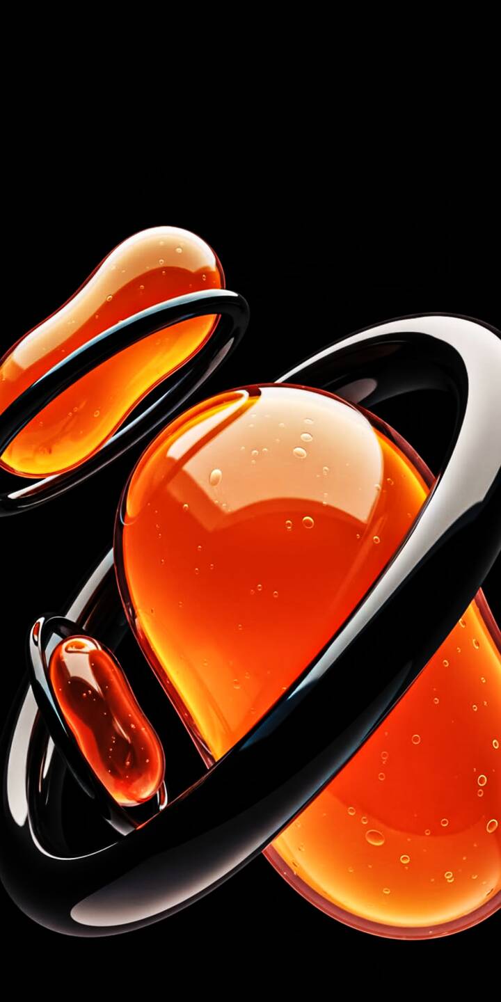 Vibrant orange fluid shapes, dotted with tiny bubbles, gleam as they entwine within sleek, reflective black bands in this striking 4K wallpaper. This dynamic abstract design offers a perfect modern aesthetic, making it an excellent wallpaper for your iPhone. | black orange liquid iphone abstract bubbles wallpaper mobile 4k wallpaper hd wallpaper glossy modern art Vibrant orange fluid shapes, dotted with tiny bubbles, gleam as they entwine within sleek, reflective black bands in this striking 4K wallpaper. This dynamic abstract design offers a perfect modern aesthetic, making it an excellent wallpaper for your iPhone.