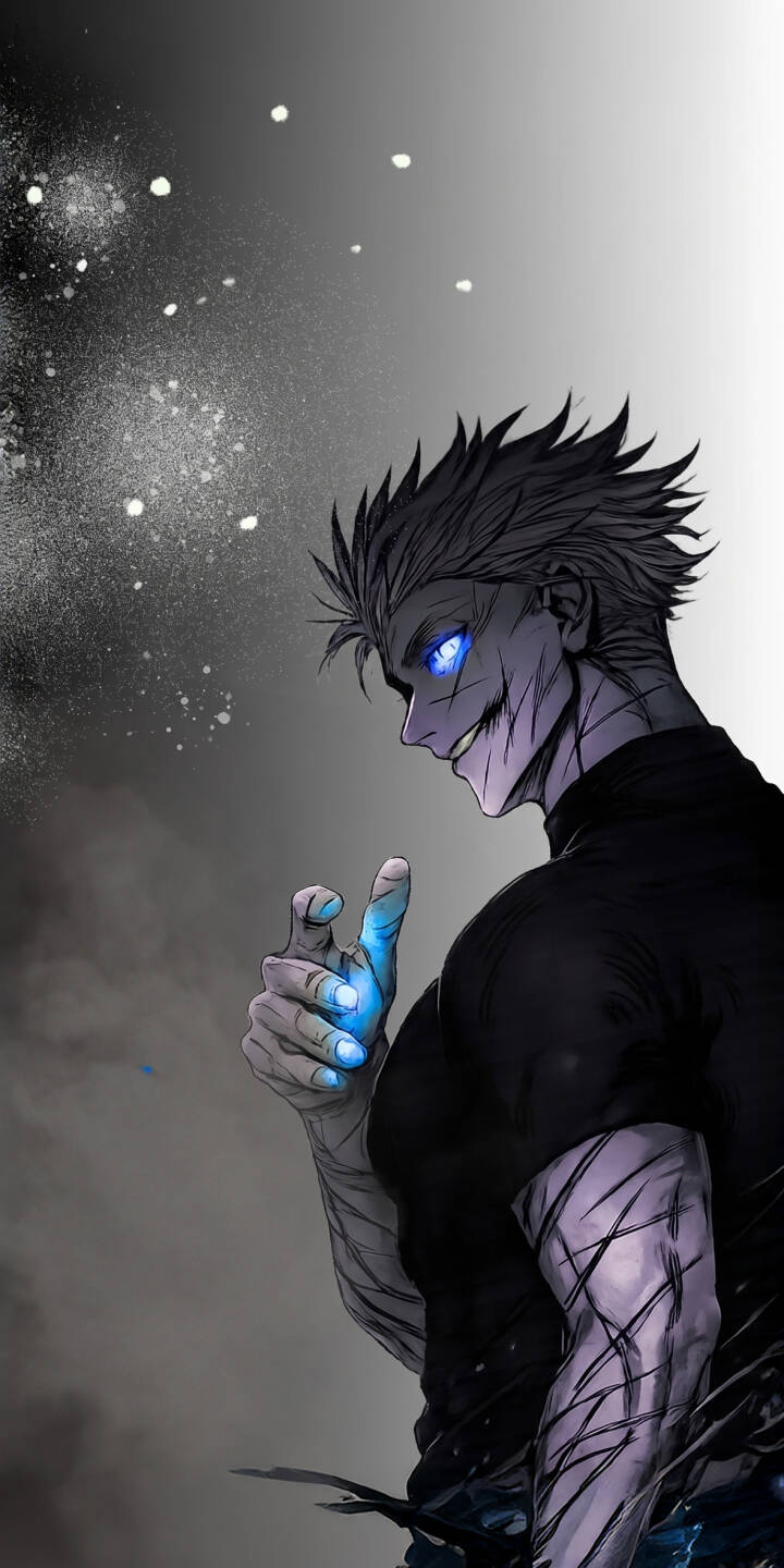 Electric blue eyes pierce from the shadowed face of a mysterious figure, fingers crackling with ethereal energy, in this striking 4K wallpaper — a truly unique wallpaper for iPhone users. | iphone wallpaper anime character mobile 4k wallpaper hd wallpaper dark aesthetic glowing eyes mysterious blue energy stylized art male character Electric blue eyes pierce from the shadowed face of a mysterious figure, fingers crackling with ethereal energy, in this striking 4K wallpaper — a truly unique wallpaper for iPhone users.