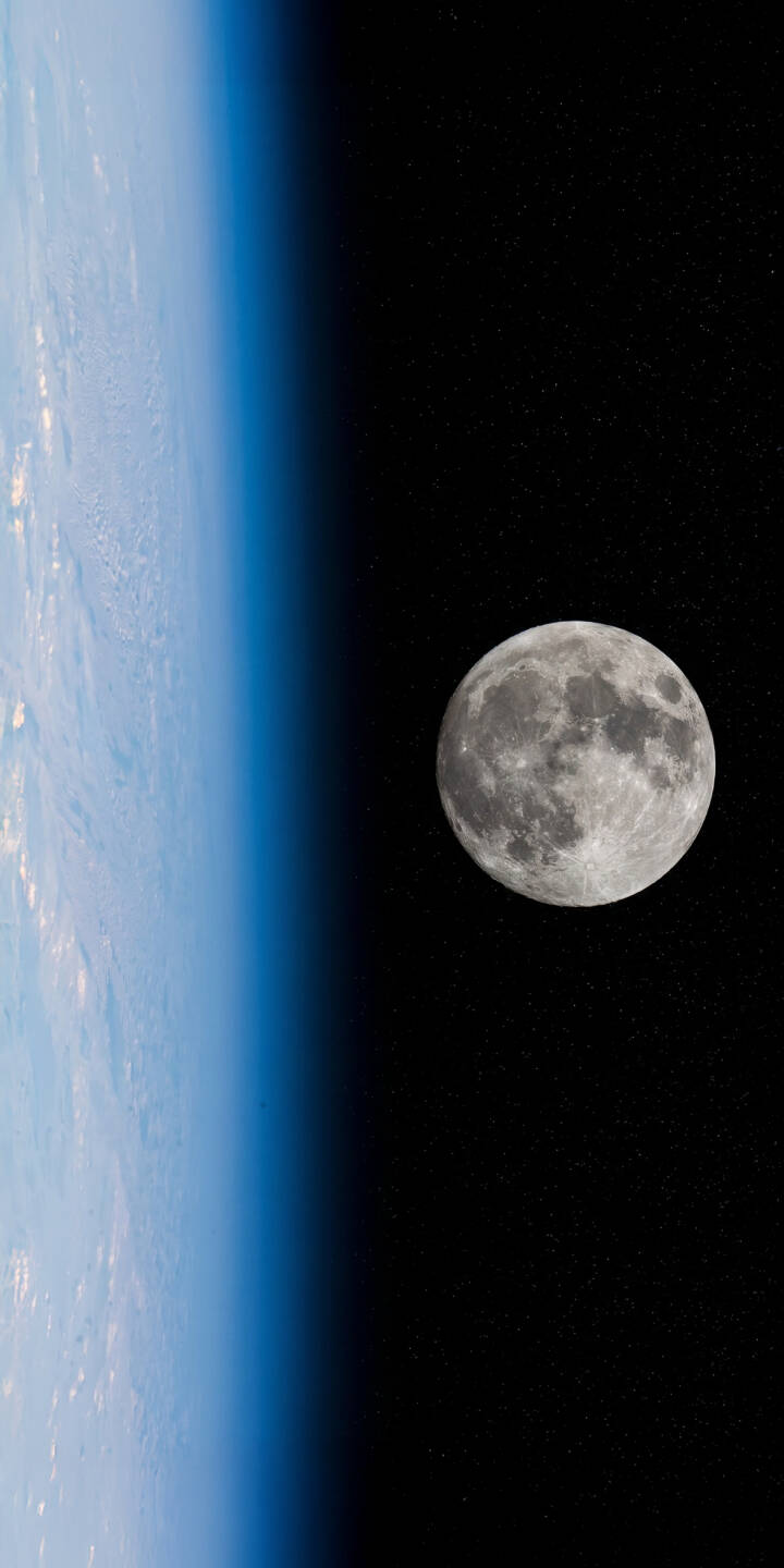 Earth's vibrant blue atmosphere curves gracefully against the dark expanse of space, with the full, cratered moon prominently featured. This stunning 4K wallpaper for iPhone is a breathtaking cosmic view, perfect as your new mobile wallpaper. | moon horizon space night sky earth iphone wallpaper mobile 4k wallpaper hd wallpaper astronomy celestial Earth's vibrant blue atmosphere curves gracefully against the dark expanse of space, with the full, cratered moon prominently featured. This stunning 4K wallpaper for iPhone is a breathtaking cosmic view, perfect as your new mobile wallpaper.