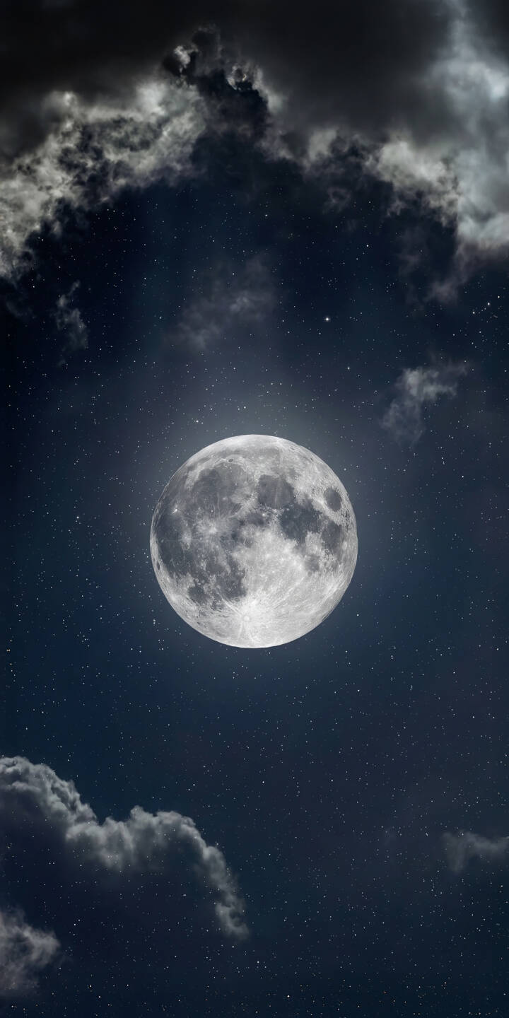 The luminous full moon, detailed with craters, casts a soft glow amidst dramatic dark clouds and a canvas of tiny stars, making it an epic 4K wallpaper for your iPhone display. | aesthetic dark night moon iphone clouds stars wallpaper mobile full moon 4k wallpaper hd wallpaper The luminous full moon, detailed with craters, casts a soft glow amidst dramatic dark clouds and a canvas of tiny stars, making it an epic 4K wallpaper for your iPhone display.