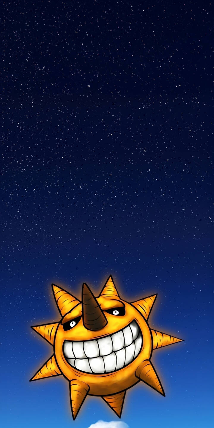 The iconic grinning sun character from Soul Eater dominates the lower frame, its mischievous smile and pointed horn set against a gradient sky that beautifully transitions from deep blue to a star-filled cosmic night in this captivating 4K wallpaper. This visually distinct wallpaper is an essential download for any iPhone user seeking a unique anime aesthetic. | cartoon aesthetic anime iphone wallpaper soul eater starry night mobile 4k wallpaper hd wallpaper grinning sun lord death's sun The iconic grinning sun character from Soul Eater dominates the lower frame, its mischievous smile and pointed horn set against a gradient sky that beautifully transitions from deep blue to a star-filled cosmic night in this captivating 4K wallpaper. This visually distinct wallpaper is an essential download for any iPhone user seeking a unique anime aesthetic.