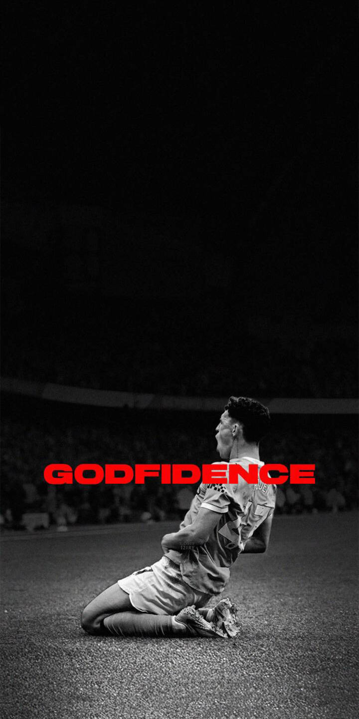 The bold red 'GODFIDENCE' text prominently overlays a monochromatic scene where a triumphant soccer player kneels in celebration on the field. This captivating 4K wallpaper is a perfect choice for your iPhone wallpaper collection, showcasing a powerful moment of athletic achievement. | sports football player motivational celebration iphone wallpaper soccer player mobile 4k wallpaper hd wallpaper monochrome godfidence The bold red 'GODFIDENCE' text prominently overlays a monochromatic scene where a triumphant soccer player kneels in celebration on the field. This captivating 4K wallpaper is a perfect choice for your iPhone wallpaper collection, showcasing a powerful moment of athletic achievement.