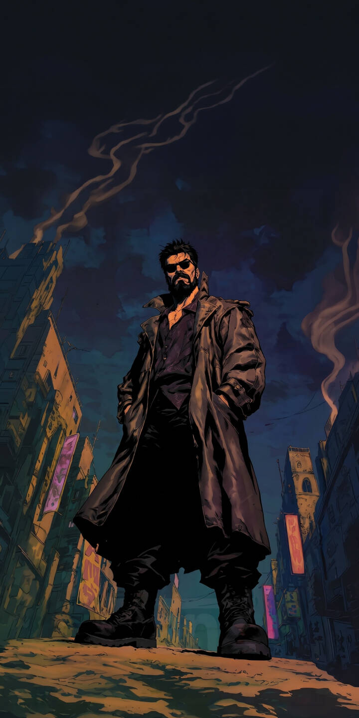 The imposing figure of Billy Butcher looms large in his signature trench coat and shades, capturing his gritty essence from a low angle in this stunning 4K wallpaper — an ideal dark aesthetic wallpaper for iPhone. | the boys superhero trench coat iphone wallpaper billy butcher mobile comic art 4k wallpaper hd wallpaper dark aesthetic gritty The imposing figure of Billy Butcher looms large in his signature trench coat and shades, capturing his gritty essence from a low angle in this stunning 4K wallpaper — an ideal dark aesthetic wallpaper for iPhone.