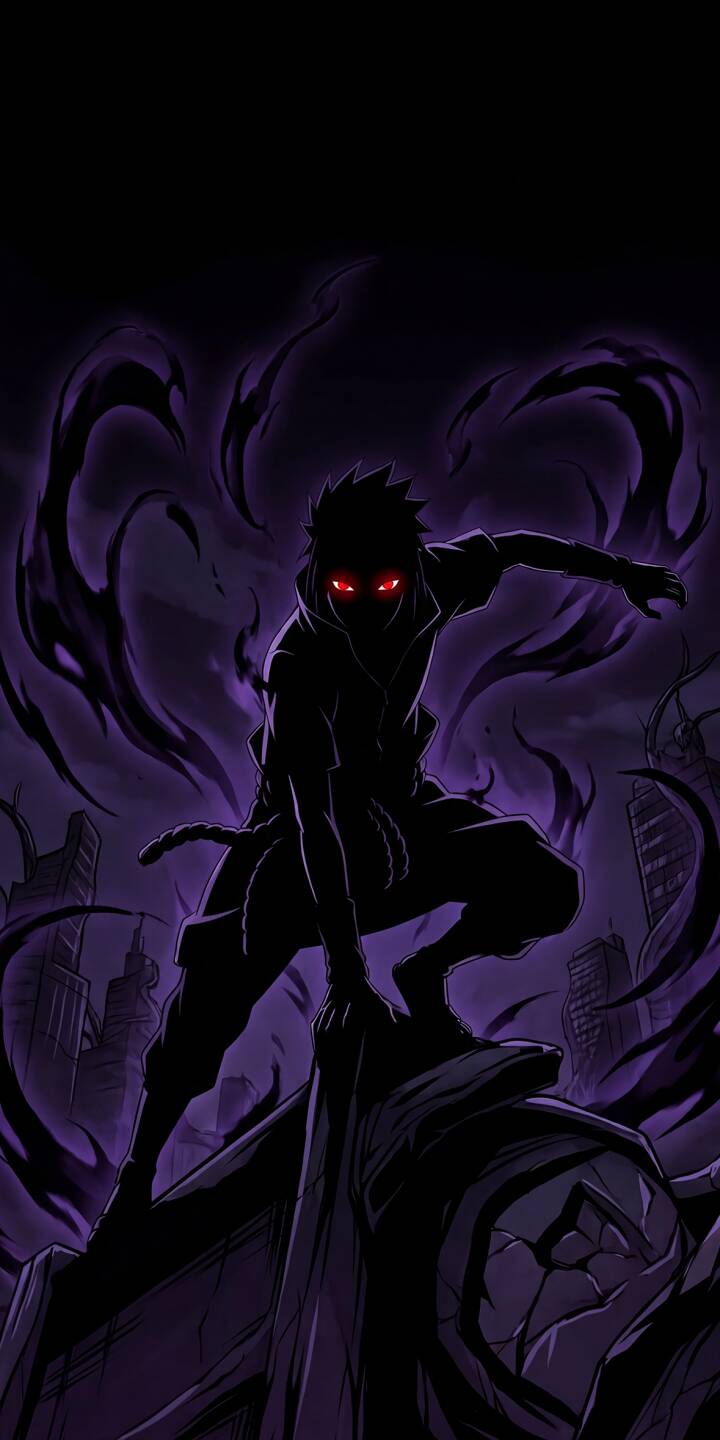 Glowing red eyes pierce through the darkness as a mysterious silhouette crouches atop a crumbling structure, enveloped by swirling purple energy in this striking 4K wallpaper – a captivating iPhone wallpaper for any fan of intense, dark aesthetics. | aesthetic anime shadow iphone wallpaper red eyes mobile 4k wallpaper hd wallpaper mysterious purple aura dark hunter Glowing red eyes pierce through the darkness as a mysterious silhouette crouches atop a crumbling structure, enveloped by swirling purple energy in this striking 4K wallpaper – a captivating iPhone wallpaper for any fan of intense, dark aesthetics.