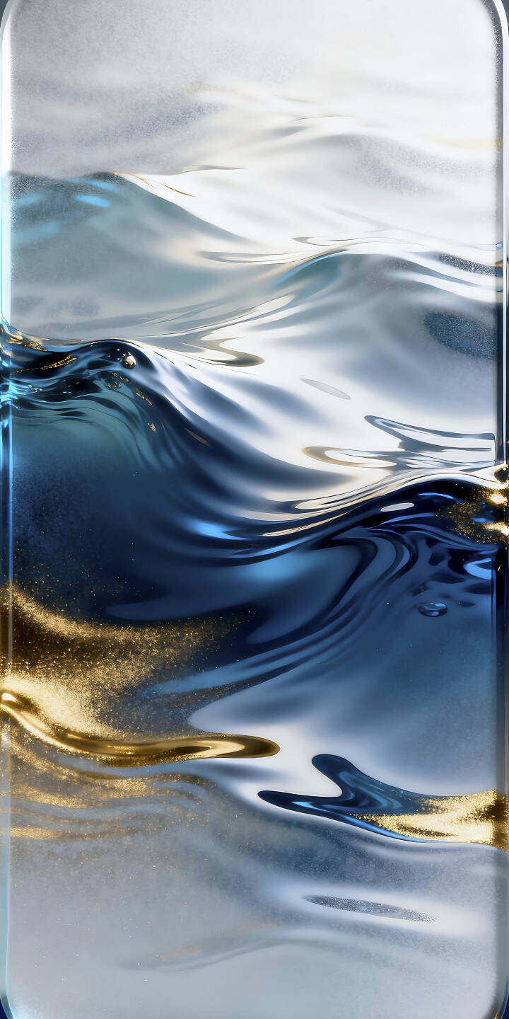 Deep blue liquid swirls gracefully, accented by shimmering golden glitter and light blue highlights, creating an entrancing 4K abstract wallpaper that's perfect for any iPhone. | aesthetic iphone abstract waves wallpaper mobile fluid 4k wallpaper hd wallpaper shimmer blue gold liquid art Deep blue liquid swirls gracefully, accented by shimmering golden glitter and light blue highlights, creating an entrancing 4K abstract wallpaper that's perfect for any iPhone.