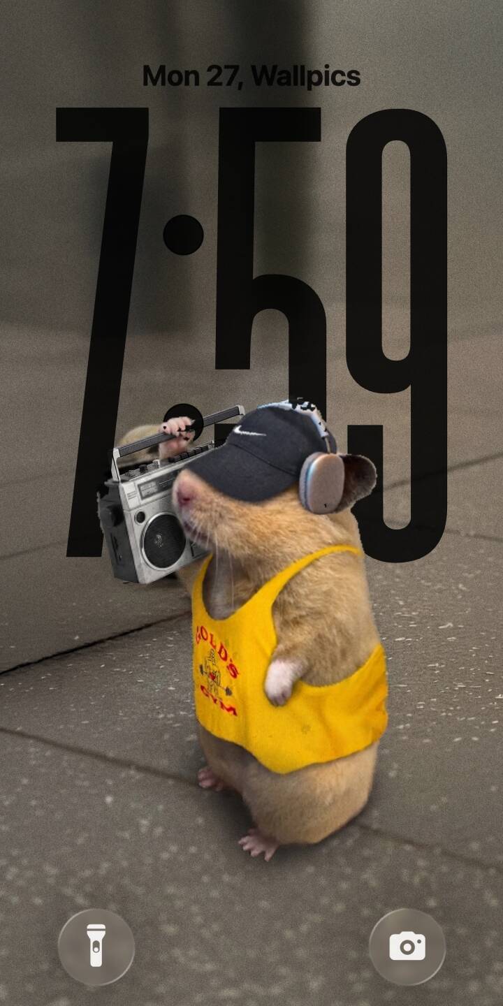 This cool hamster, rocking a black Nike cap and headphones, carries a boombox over its shoulder in this awesome 4K wallpaper â the perfect hip-hop animal wallpaper for your iPhone. | funny iphone wallpaper hip hop mobile headphones hamster 4k wallpaper hd wallpaper cute animal boombox nike cap This cool hamster, rocking a black Nike cap and headphones, carries a boombox over its shoulder in this awesome 4K wallpaper â the perfect hip-hop animal wallpaper for your iPhone.